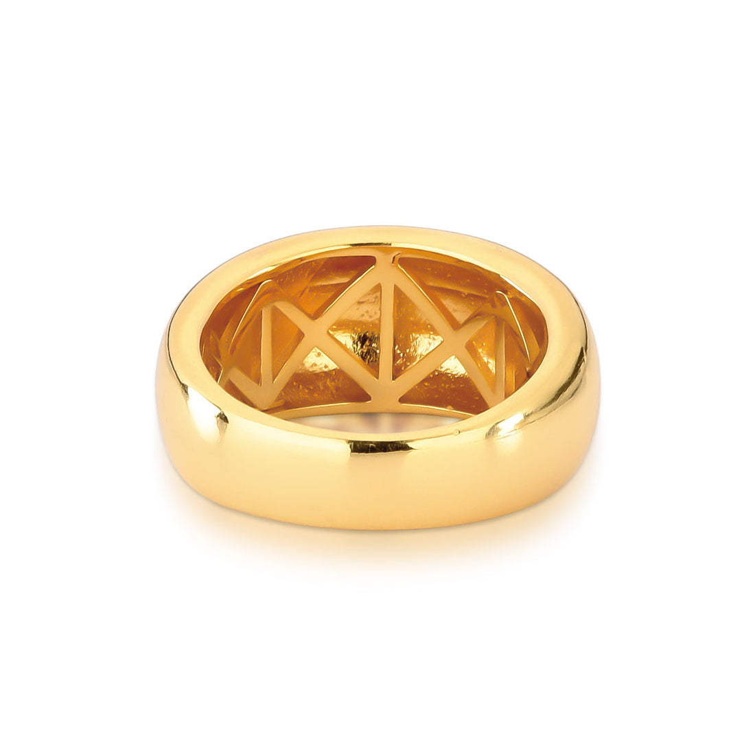 Anel Aura Liso Forrado Banho de Ouro 18k