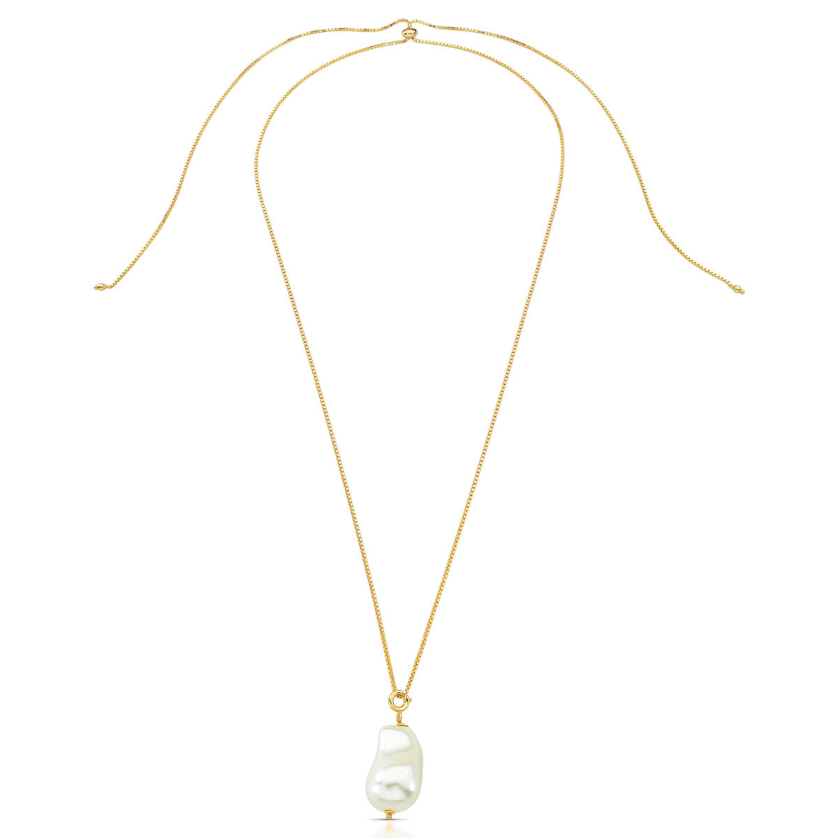 Colar Samara Ajustável com Pérola Shell Banho de Ouro 18k