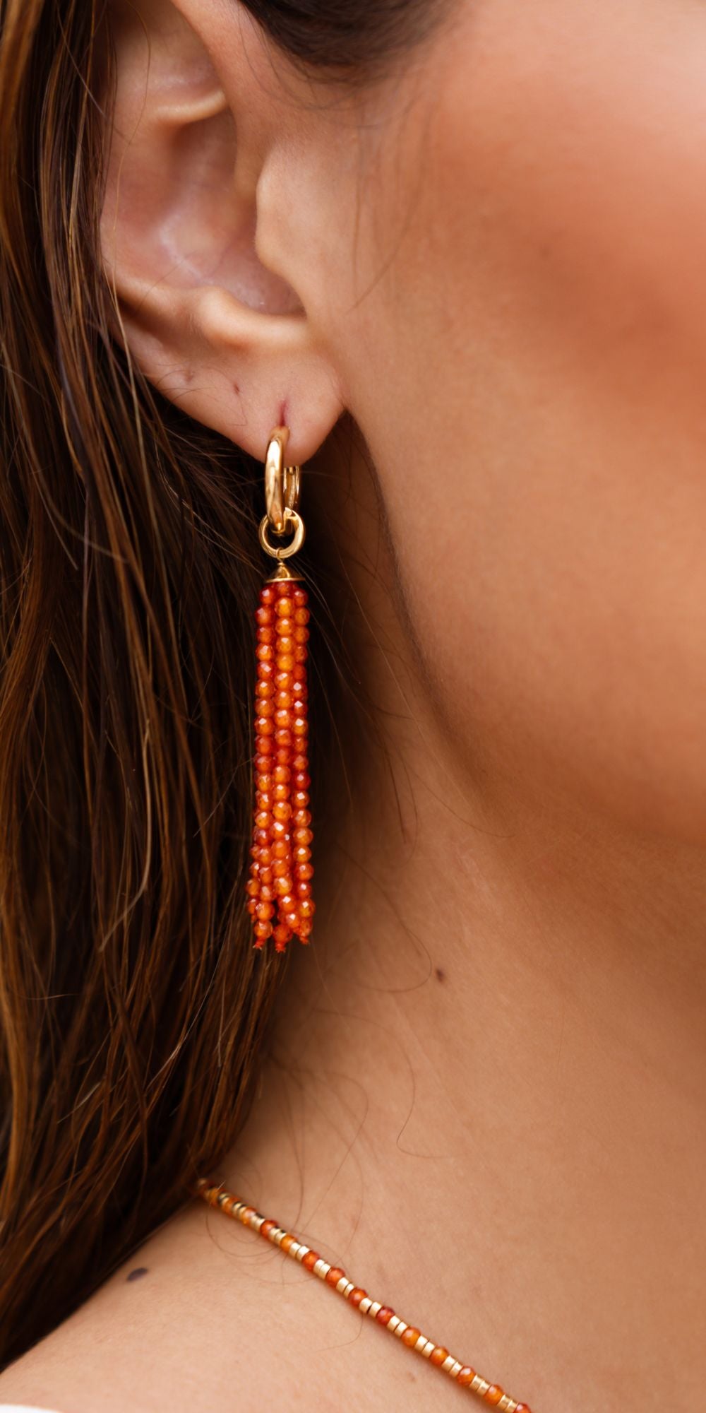 Brinco Lara de Argola com Cacho de Zircônias Banho de Ouro 18k