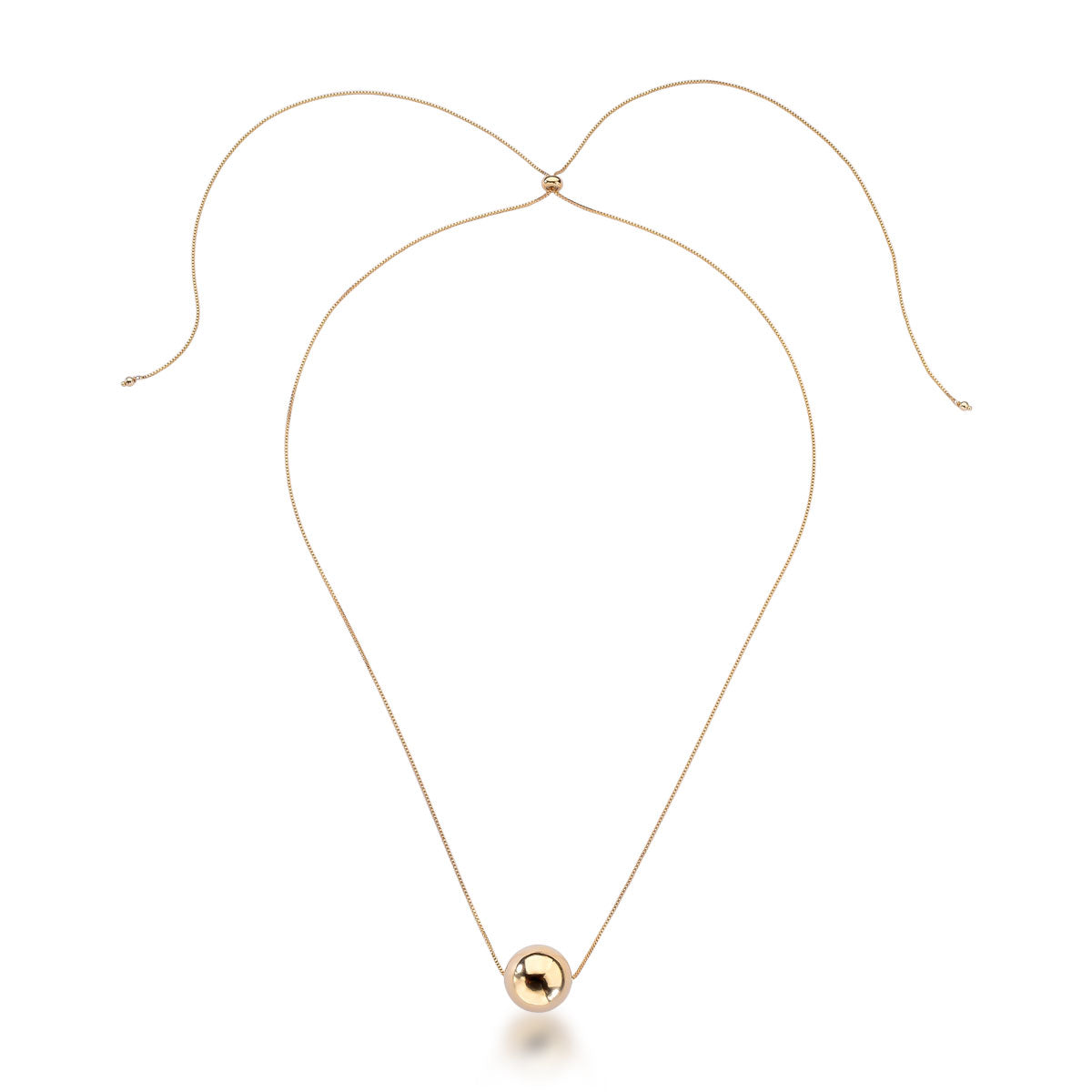 Colar Larissa Ajustável com Pingente de Esfera Banho de Ouro 18k