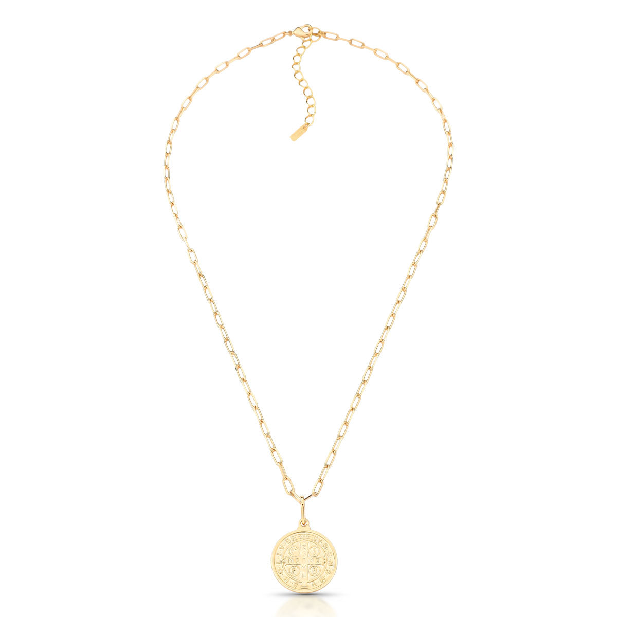 Colar Rosi de Corrente com Medalha São Bento Banho de Ouro 18k