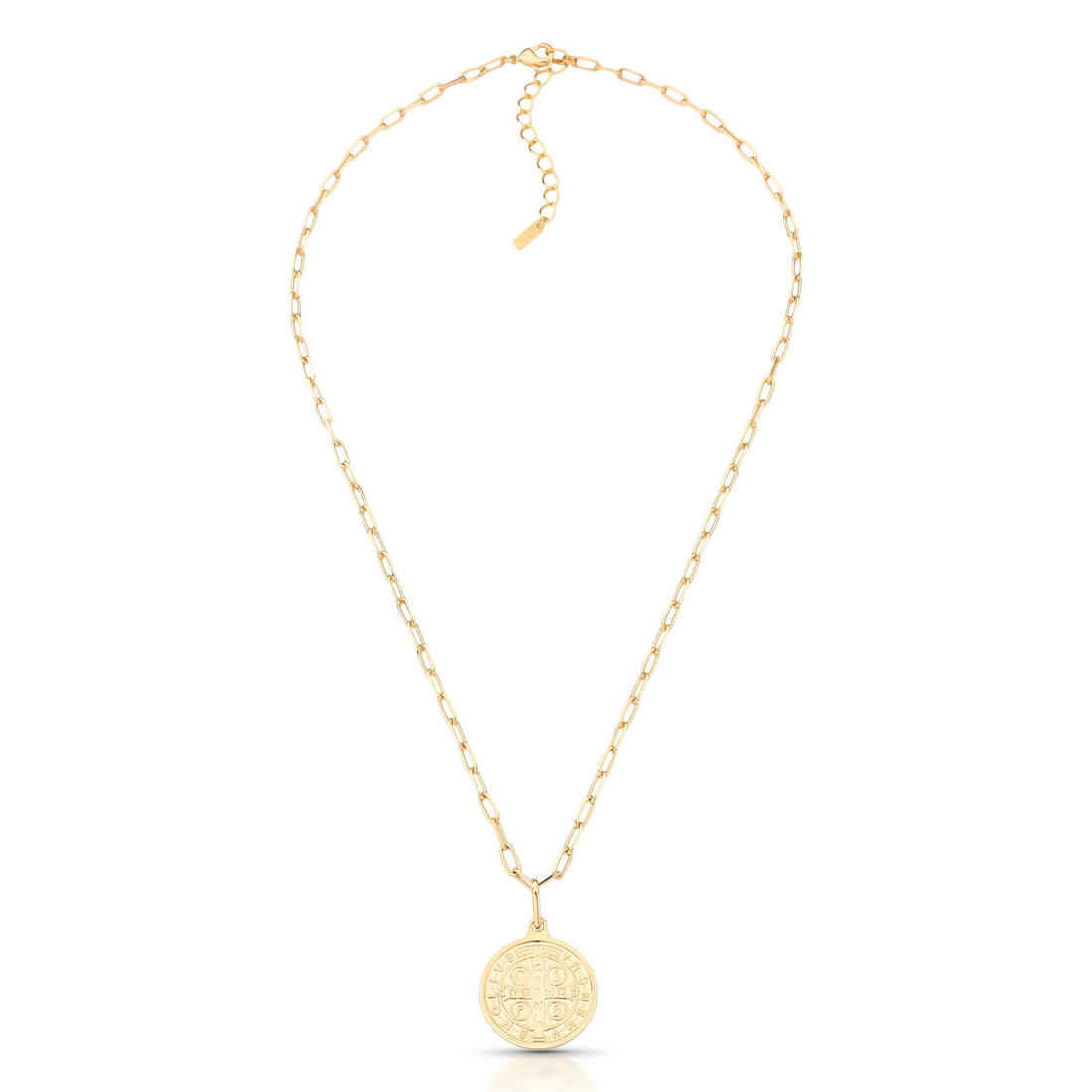Colar Rosi de Corrente com Medalha São Bento Banho de Ouro 18k