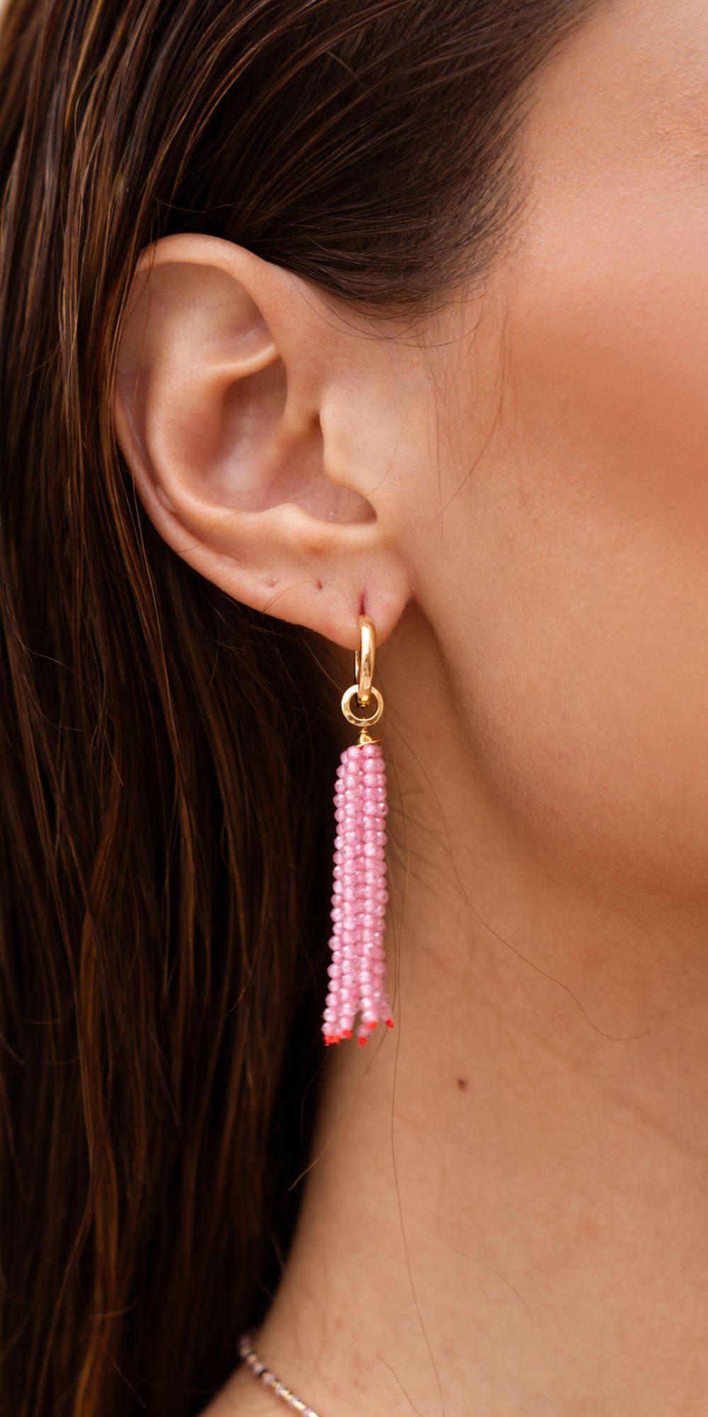 Brinco Lara de Argola com Cacho de Zircônias Banho de Ouro 18k