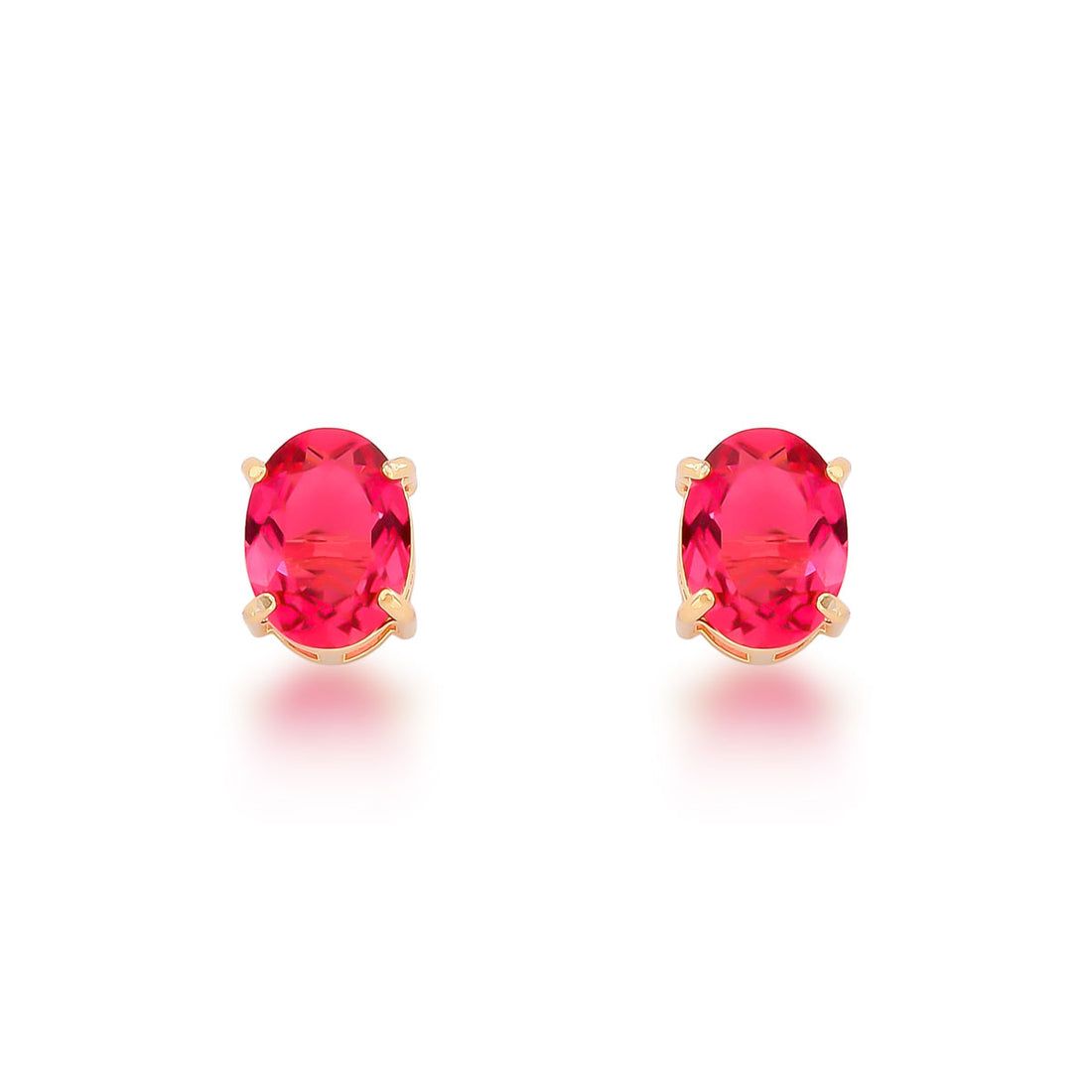 Brinco Georgia Delicado com Cristal Oval Banho de Ouro 18k