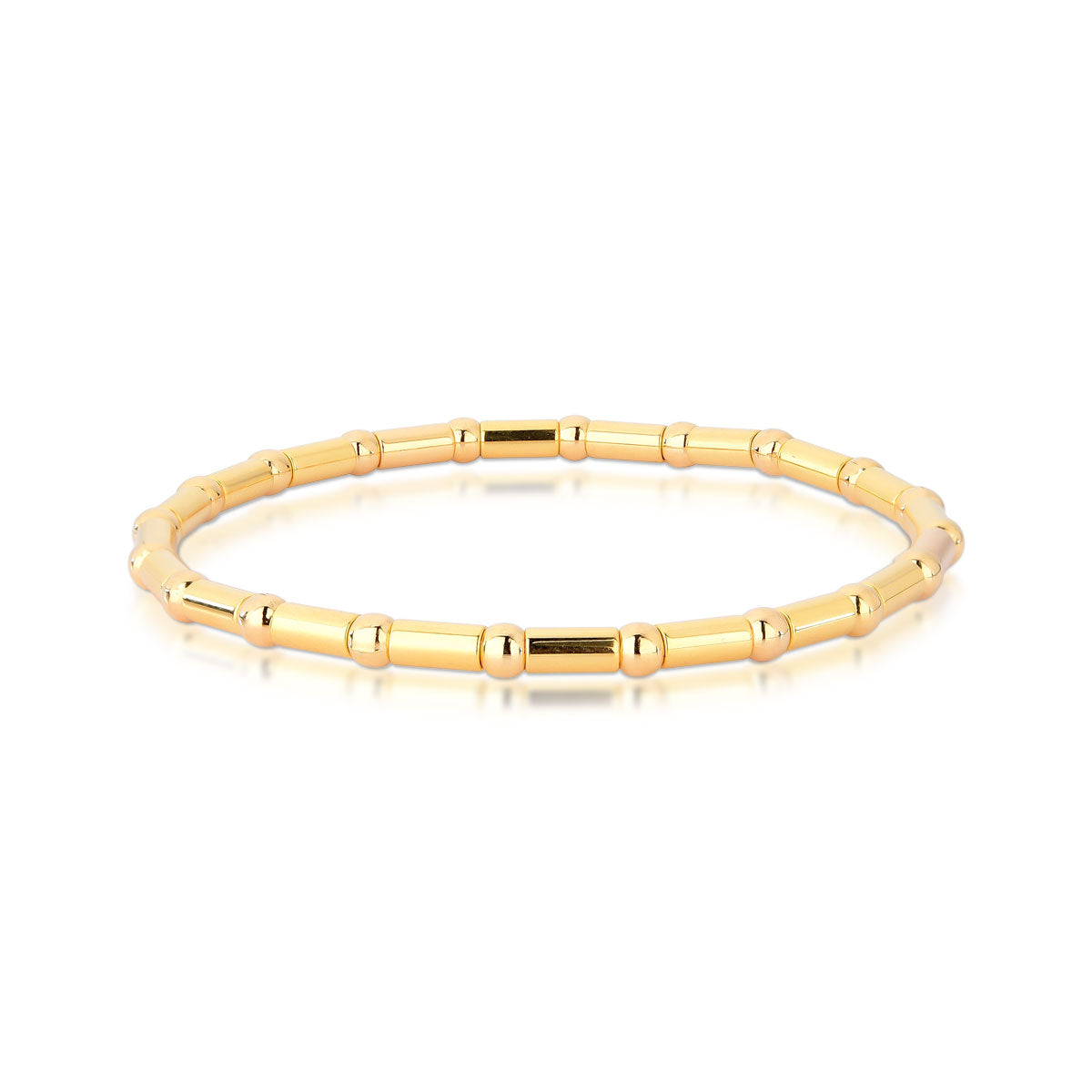 Pulseira Salete de Canutilho e Microesferas Banho de Ouro 18k