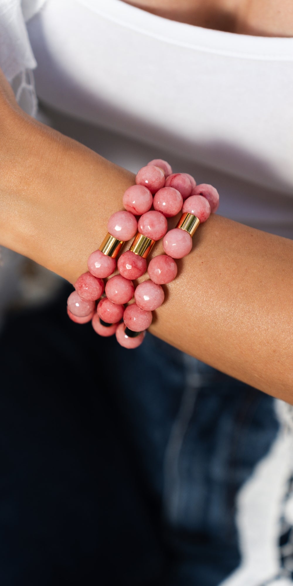 Pulseira Dália de Bolas Coloridas Banho de Ouro 18k