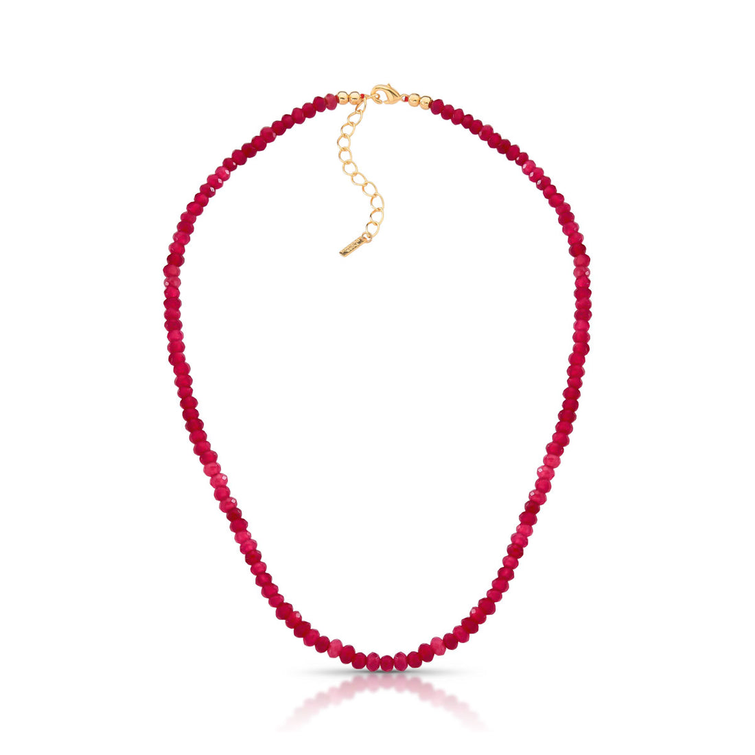 Colar Roberta Curto com Pedras Jade Banho de Ouro 18k
