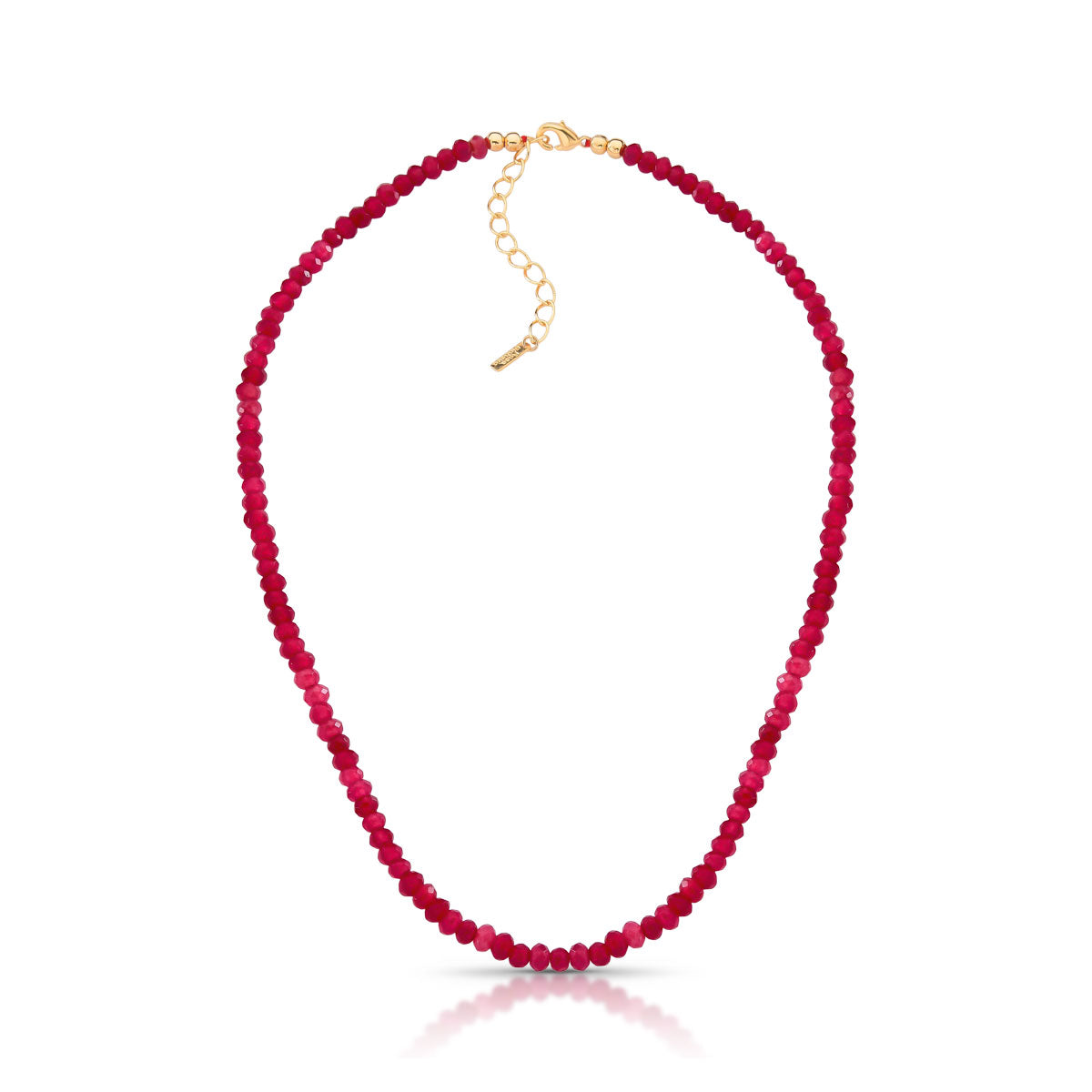 Colar Roberta Curto com Pedras Jade Banho de Ouro 18k