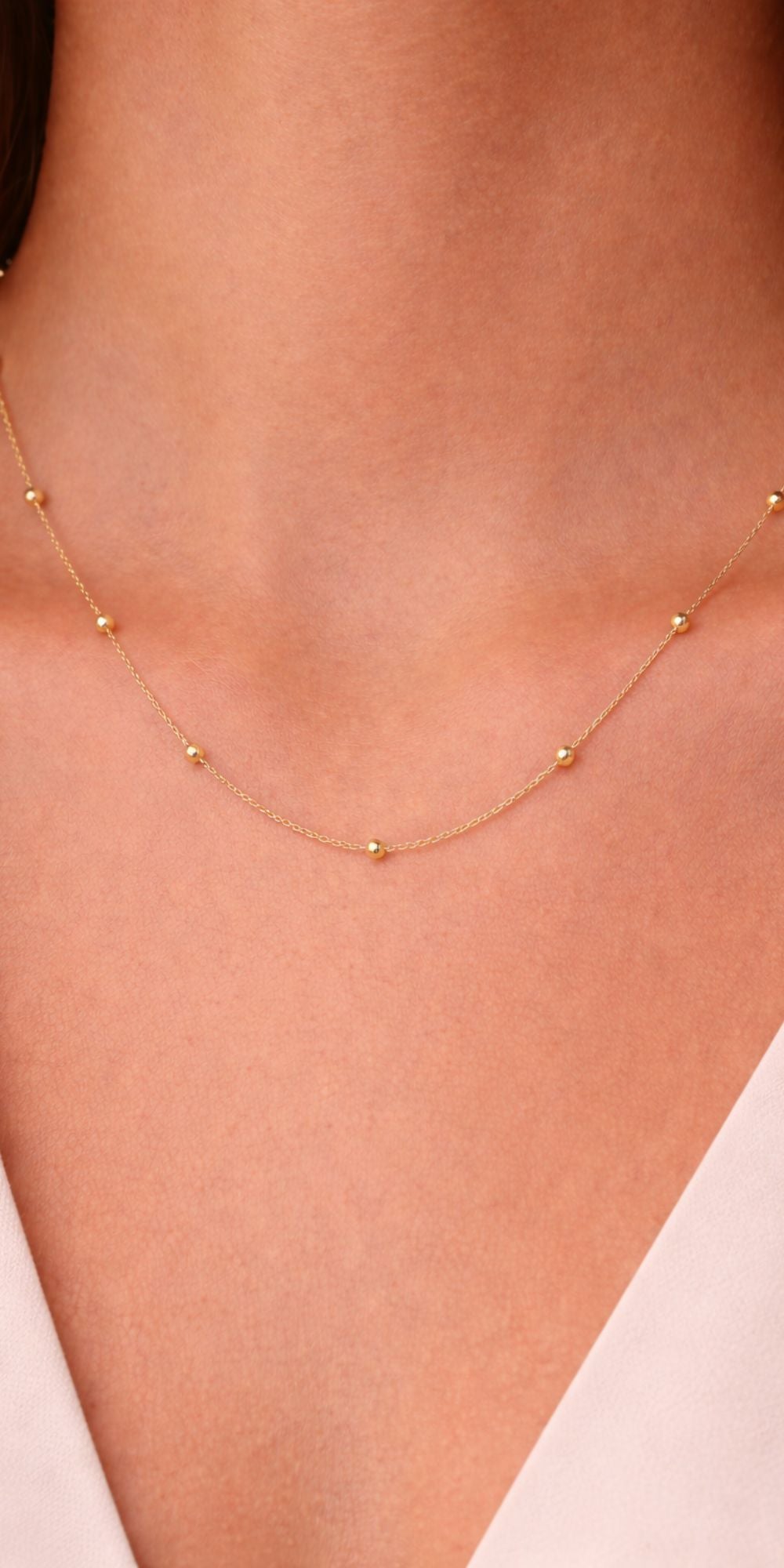 Colar Lu de Corrente com Micro Esferas Banho de Ouro 18k ou Ródio