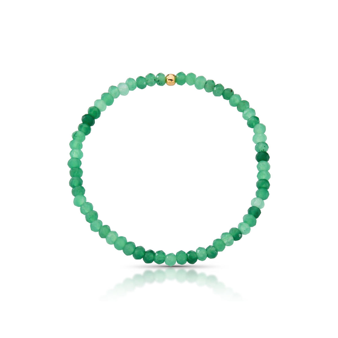Pulseira Edna Flexível com Pedras Jade Banho de Ouro 18k