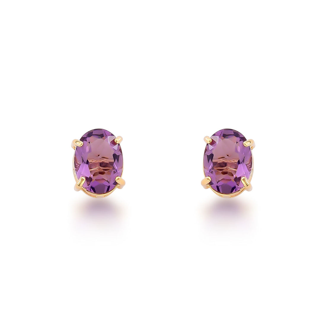 Brinco Georgia Delicado com Cristal Oval Banho de Ouro 18k