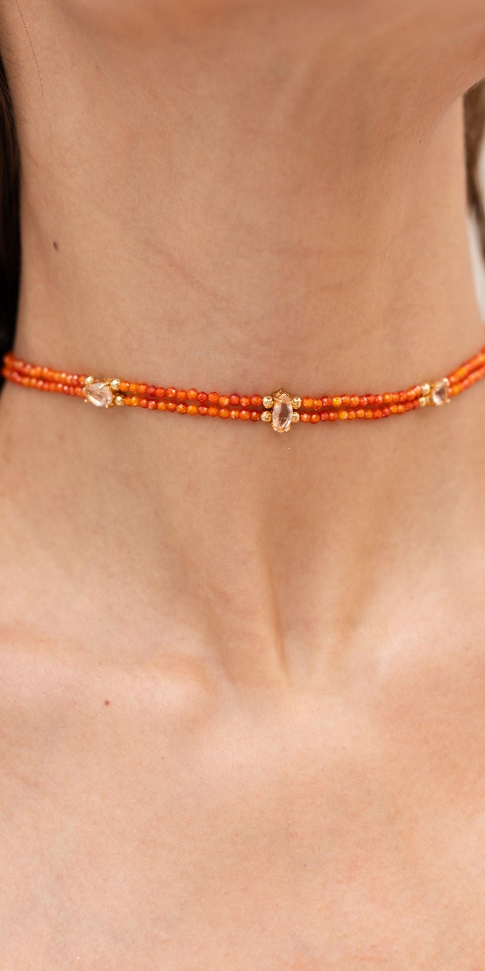 Colar Ina Choker Cravação de Zircônias Banho de Ouro 18k