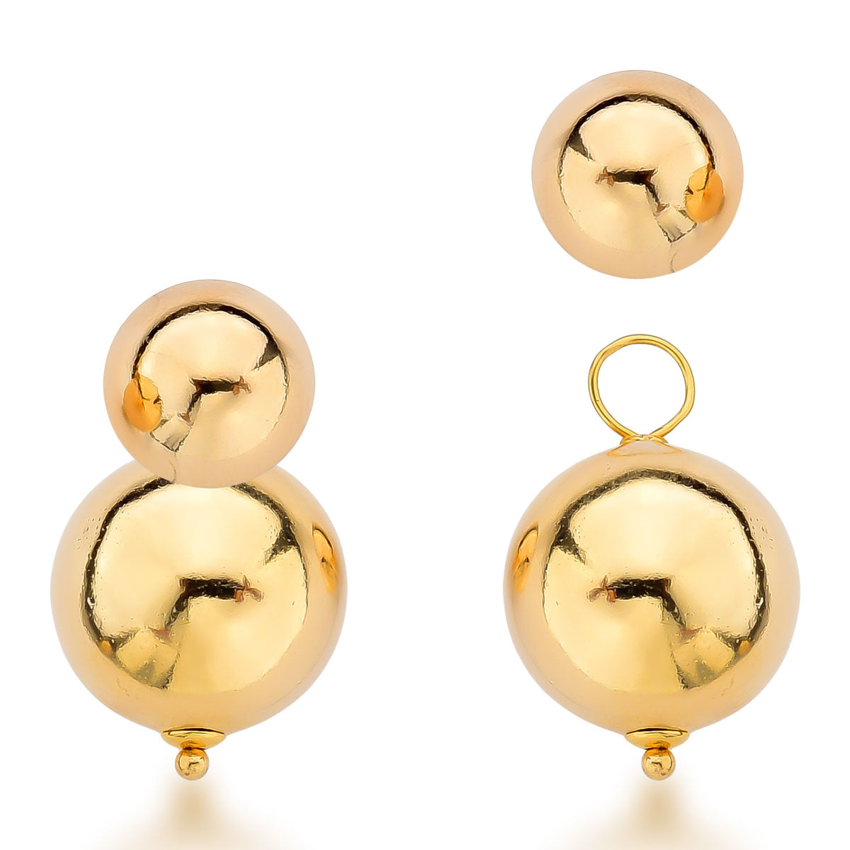 Brinco Chiara de Base Removível Banho de Ouro 18k