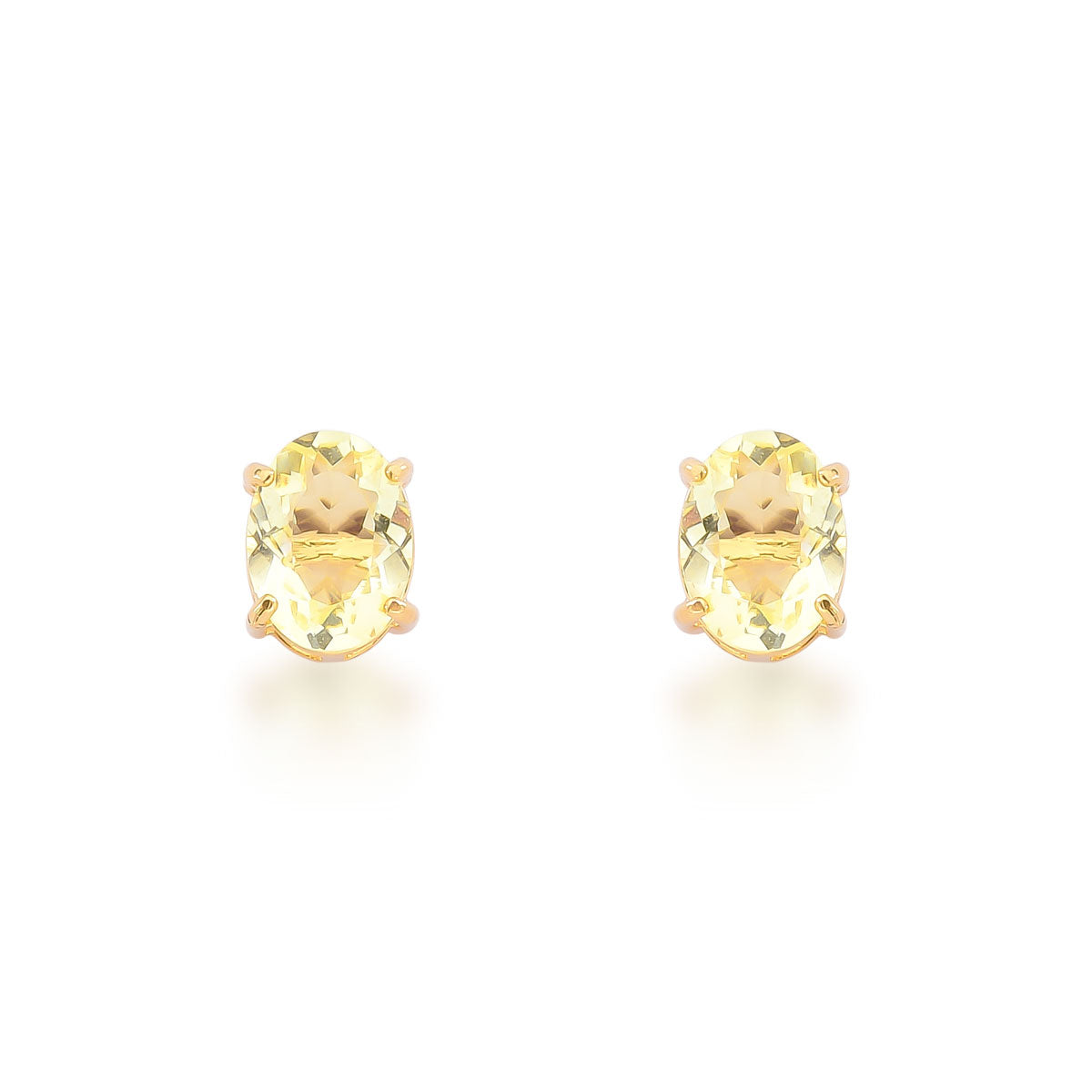Brinco Georgia Delicado com Cristal Oval Banho de Ouro 18k