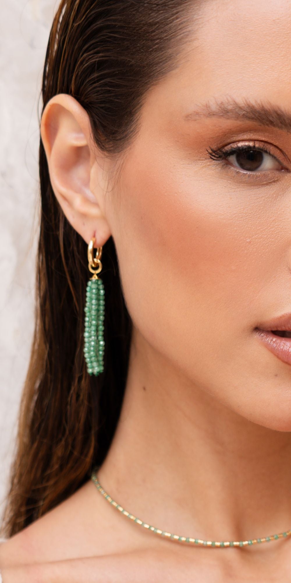 Brinco Lara de Argola com Cacho de Zircônias Banho de Ouro 18k