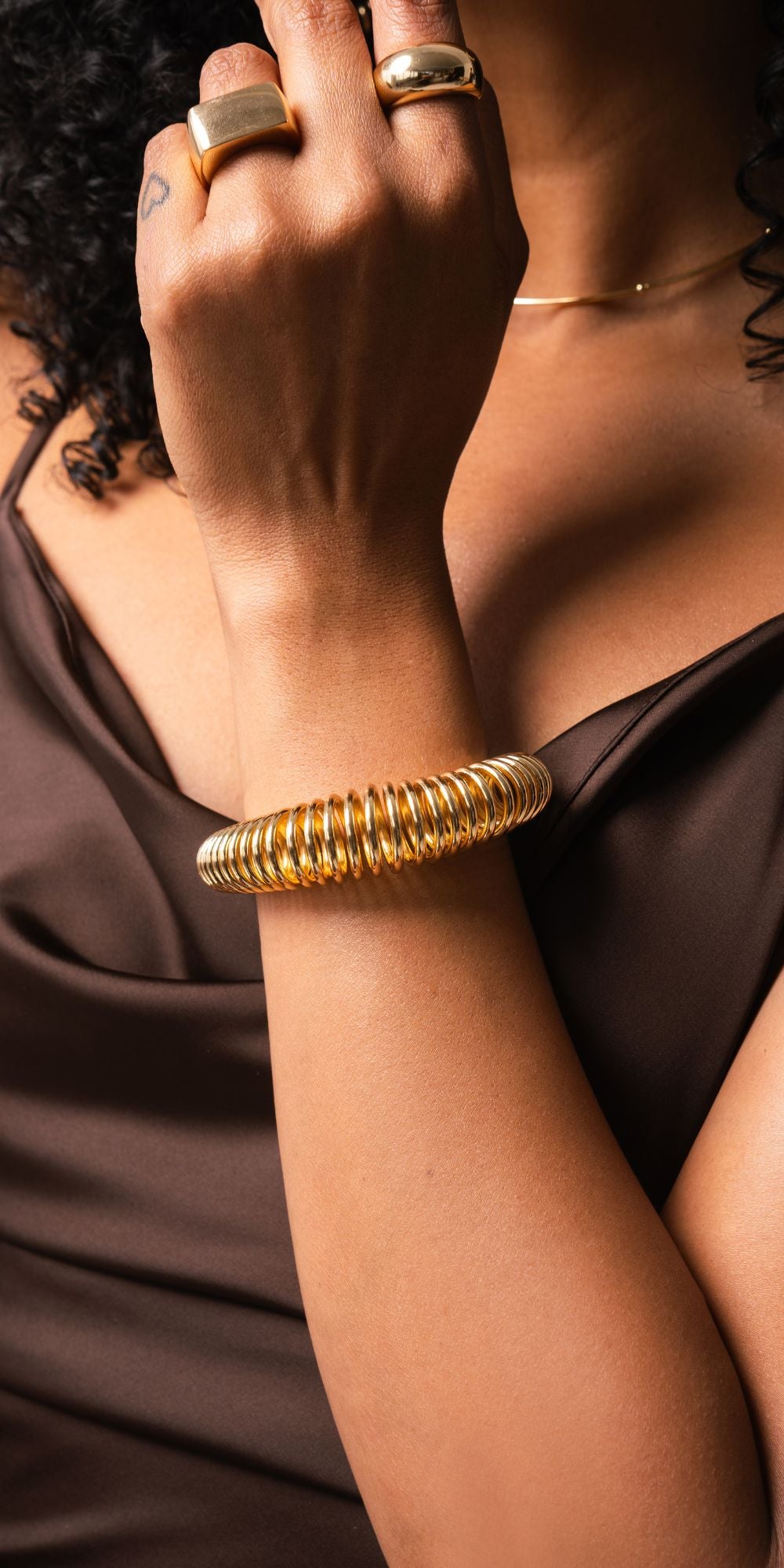 Pulseira Ayla Maxi Mola Banho de Ouro 18k