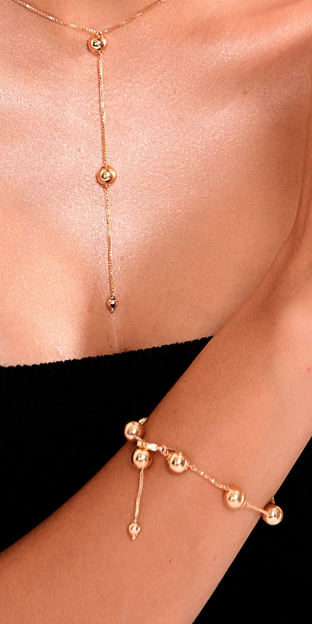 Pulseira Lyra Dourada Ajustável Banho de Ouro 18k