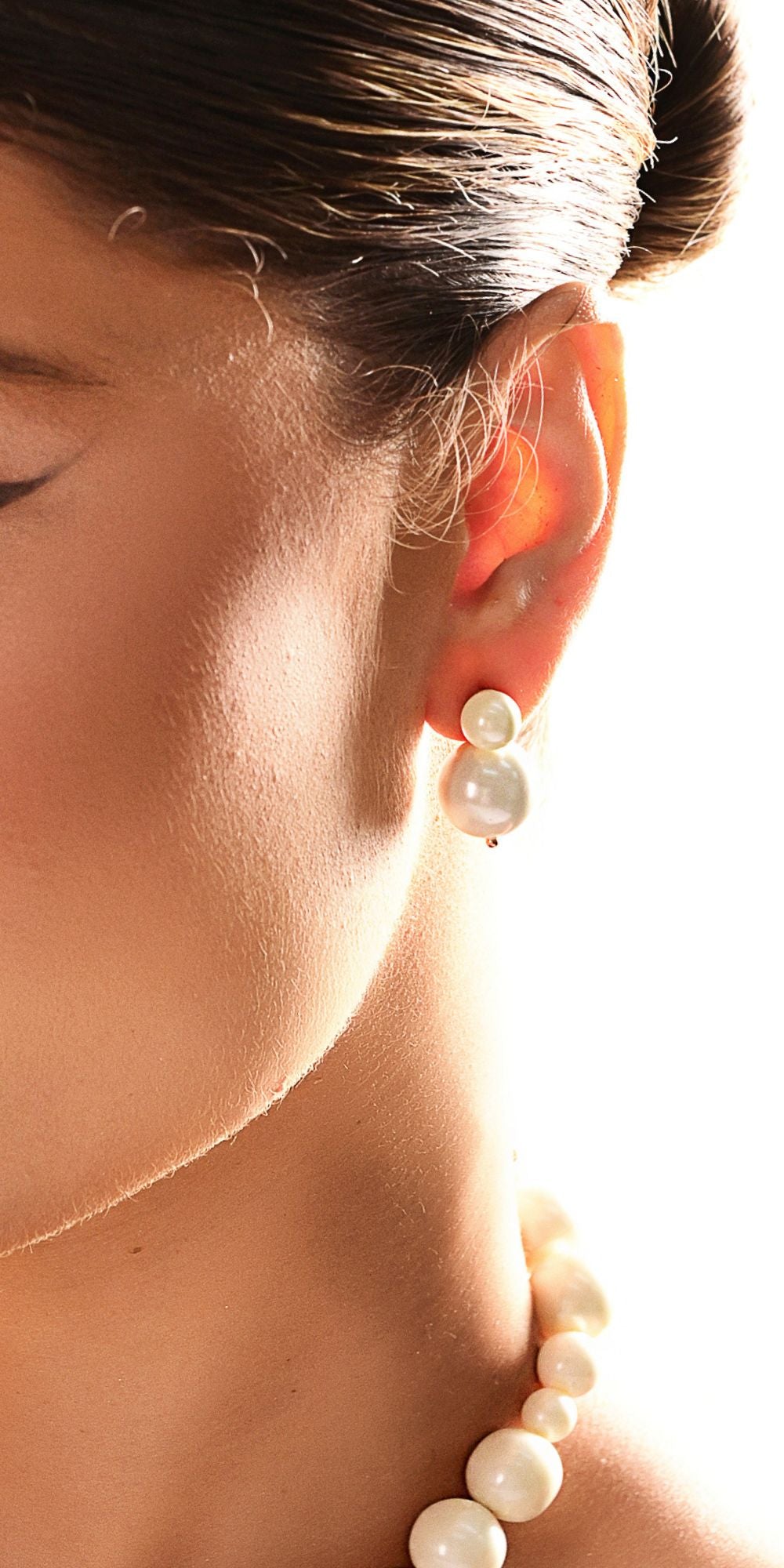 Brinco Clara de Pérola Shell Base Removível Banho de Ouro 18k