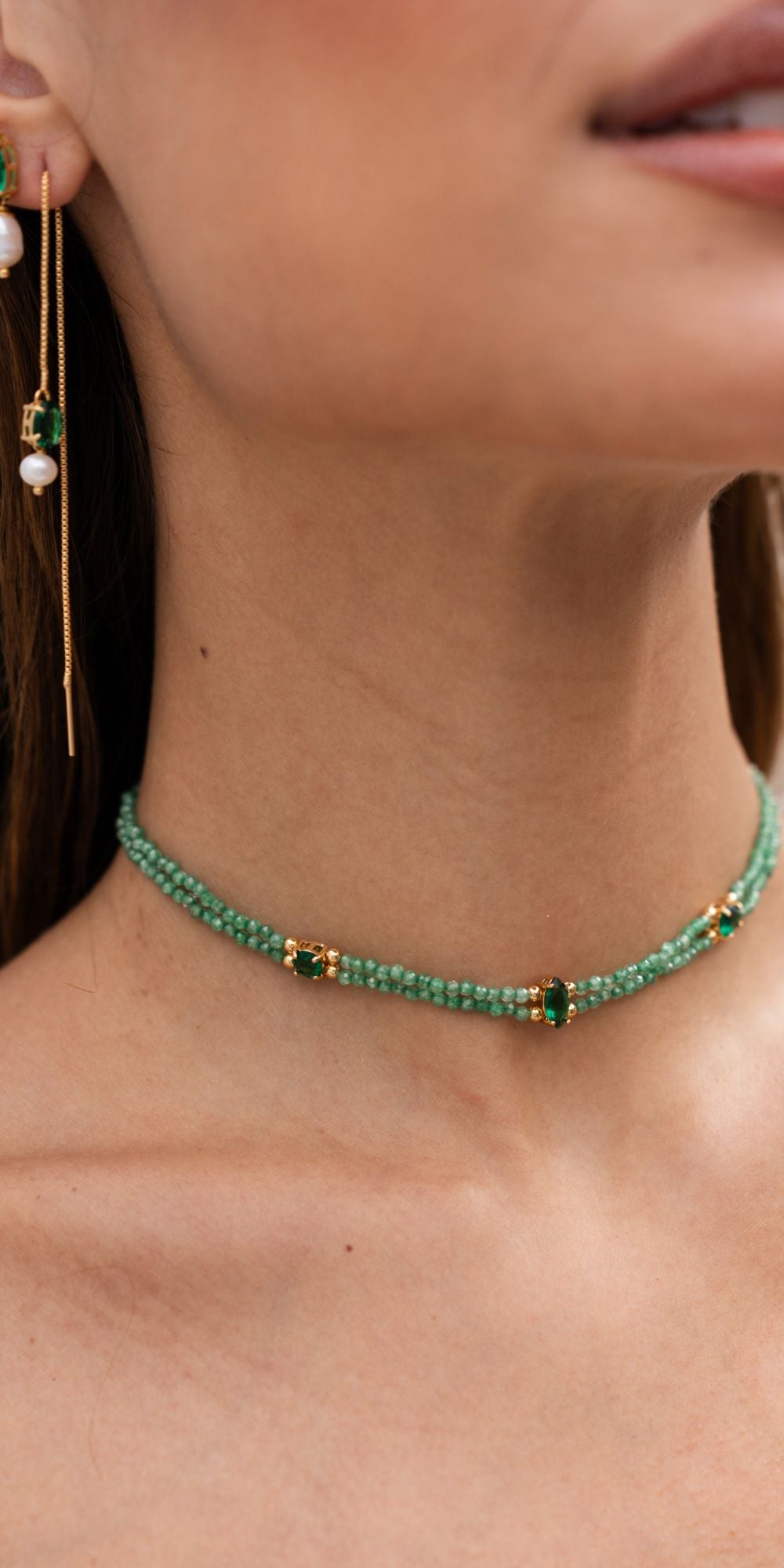 Colar Ina Choker Cravação de Zircônias Banho de Ouro 18k