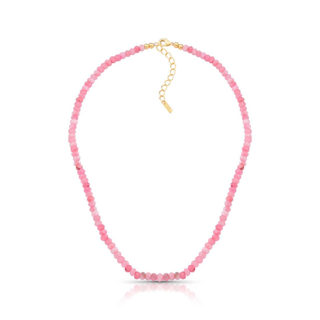 Colar Roberta Curto com Pedras Jade Banho de Ouro 18k