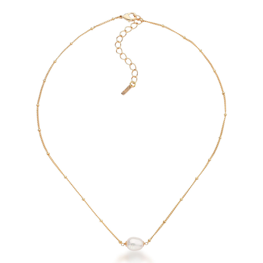 Colar Vera Curto com Pérolas de Água Doce Banho de Ouro 18k