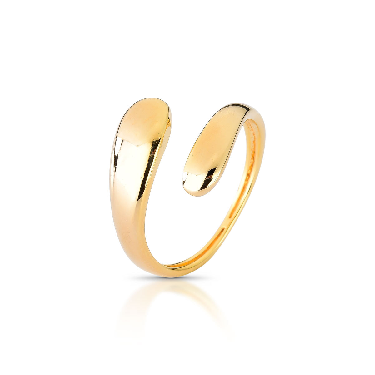 Anel Anna Ajustável Versátil Clássico Banho de Ouro 18k e Ródio