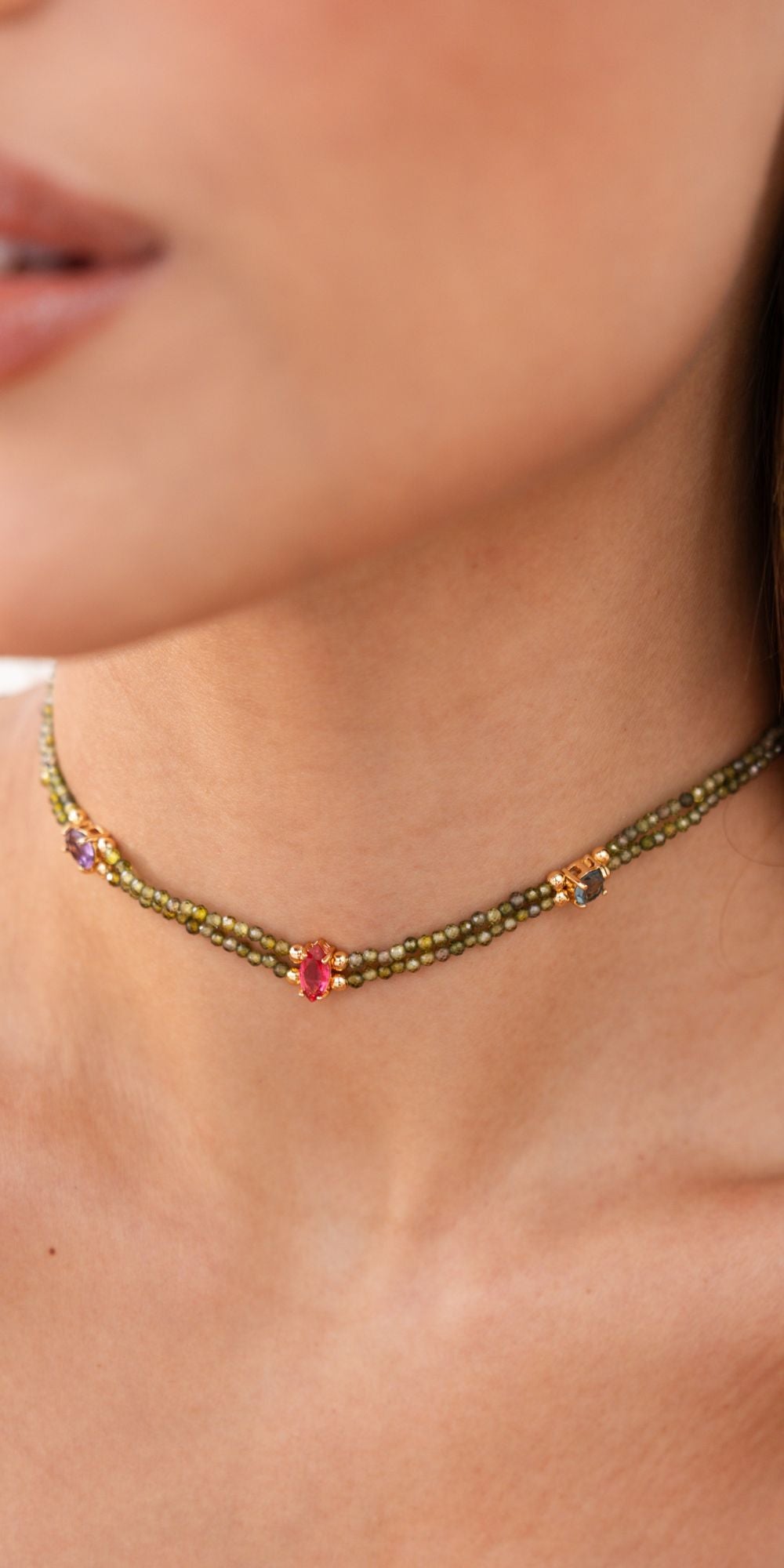 Colar Ina Choker Cravação de Zircônias Banho de Ouro 18k