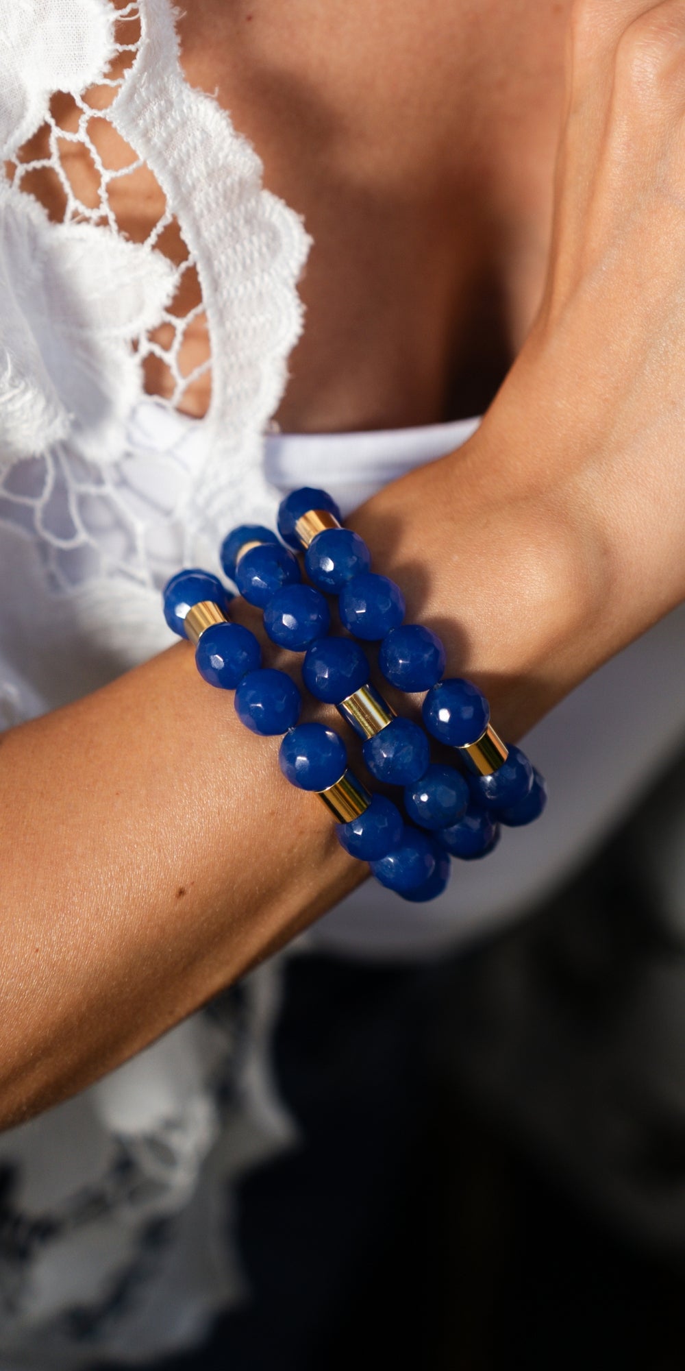 Pulseira Dália de Bolas Coloridas Banho de Ouro 18k