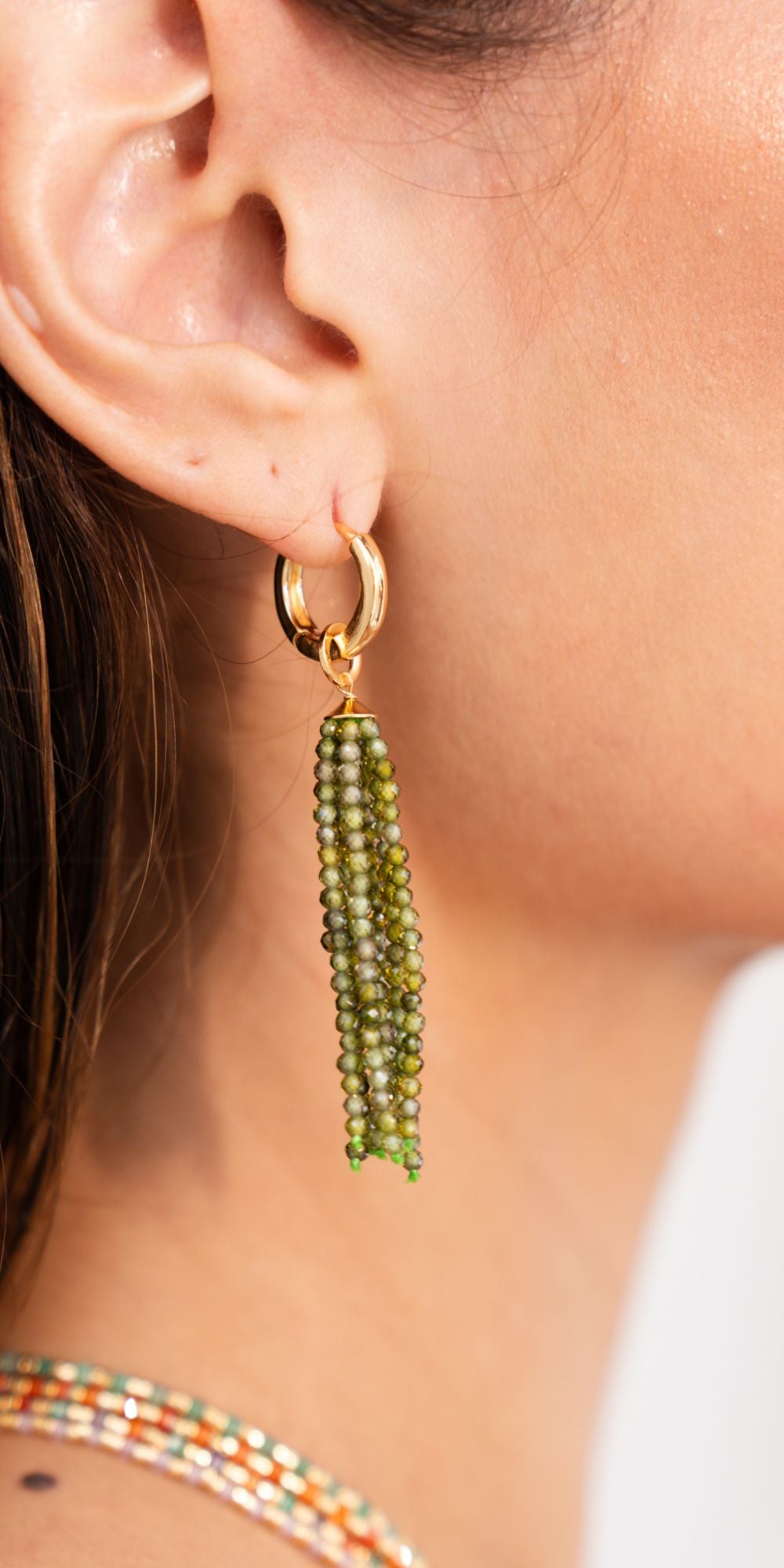 Brinco Lara de Argola com Cacho de Zircônias Banho de Ouro 18k