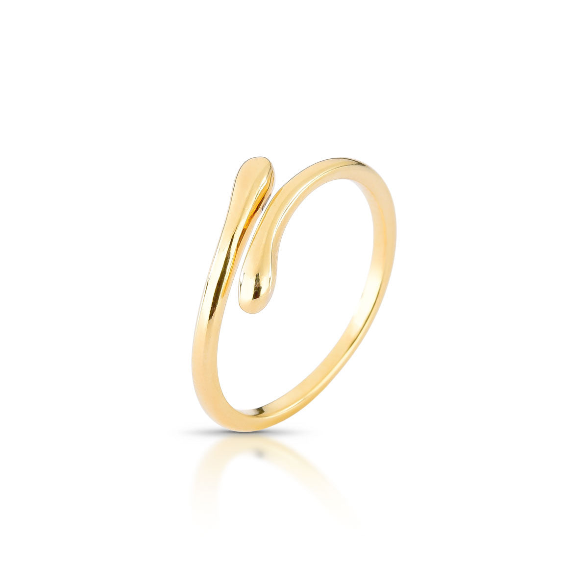Anel Erika Ajustável Minimalista Banho de Ouro 18k e Ródio