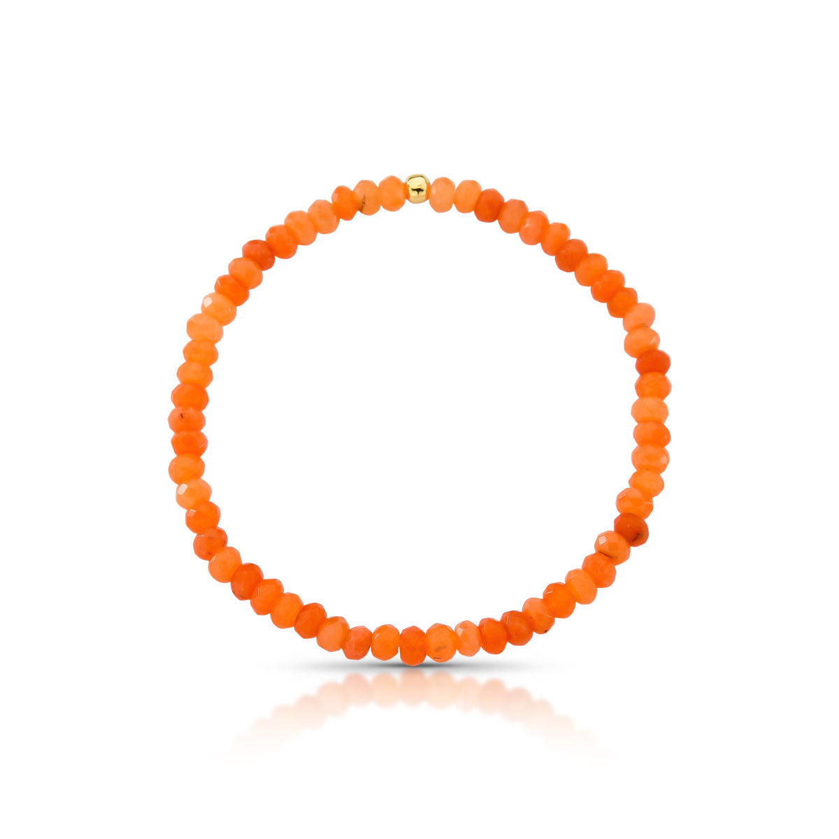 Pulseira Edna Flexível com Pedras Jade Banho de Ouro 18k