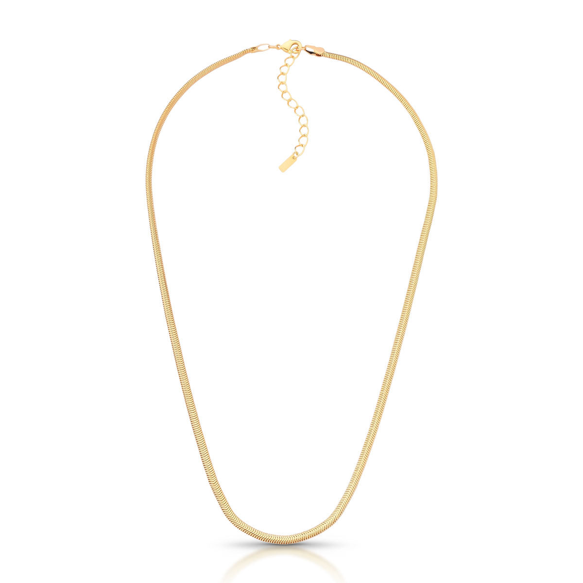 Colar Karen de Corrente Chata Banho de Ouro 18k