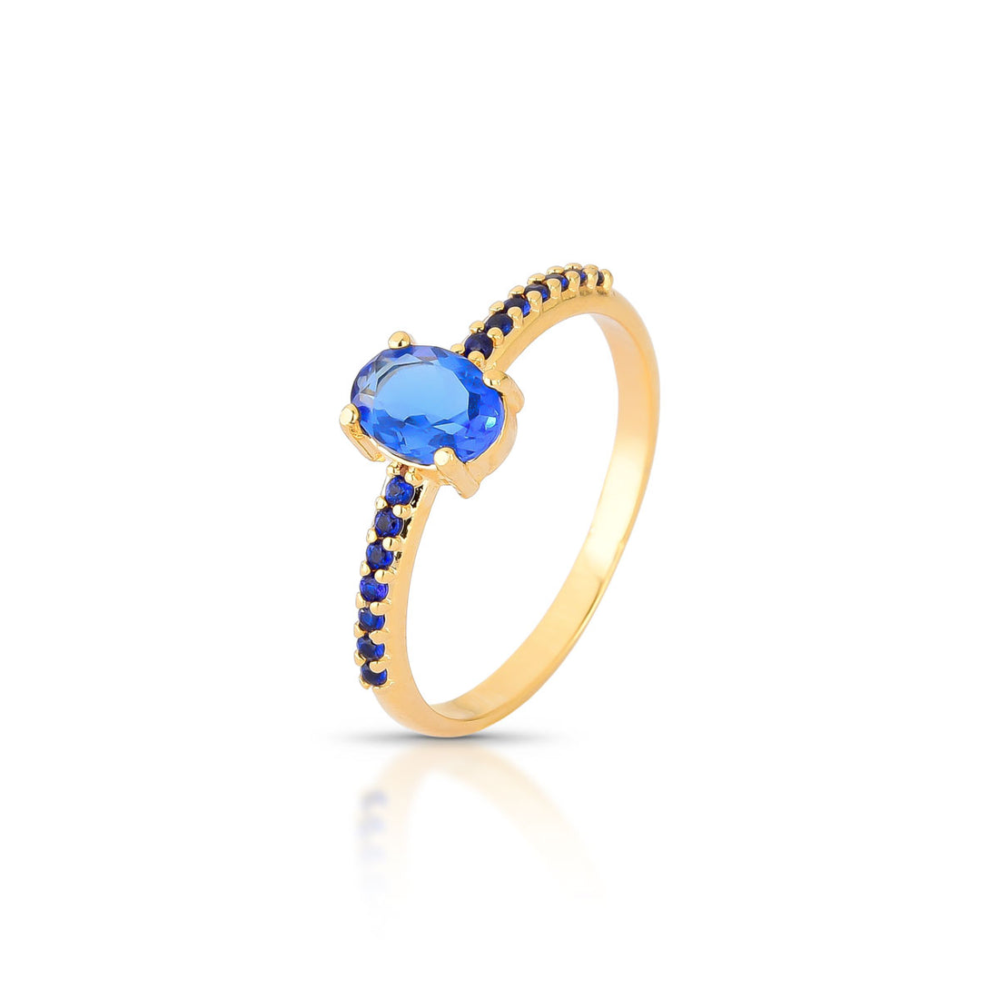 Anel Elis Delicado Pedra Oval Zircônia Banho de Ouro 18k
