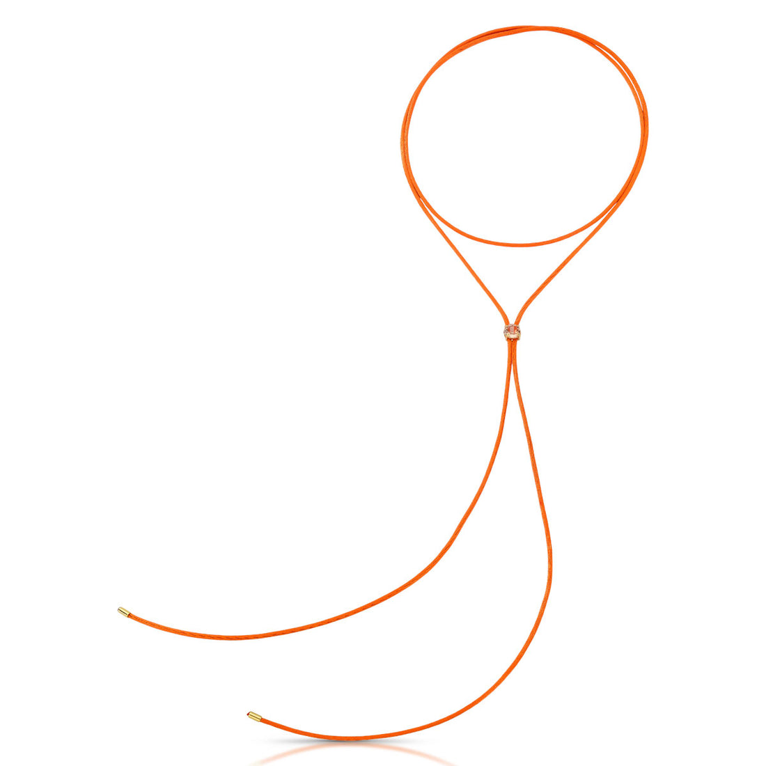 Colar Mia Longo Versátil Fio de Seda com Pedras Naturais Banho de Ouro 18k