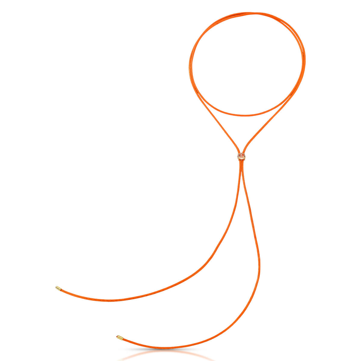 Colar Mia Longo Versátil Fio de Seda com Pedras Naturais Banho de Ouro 18k