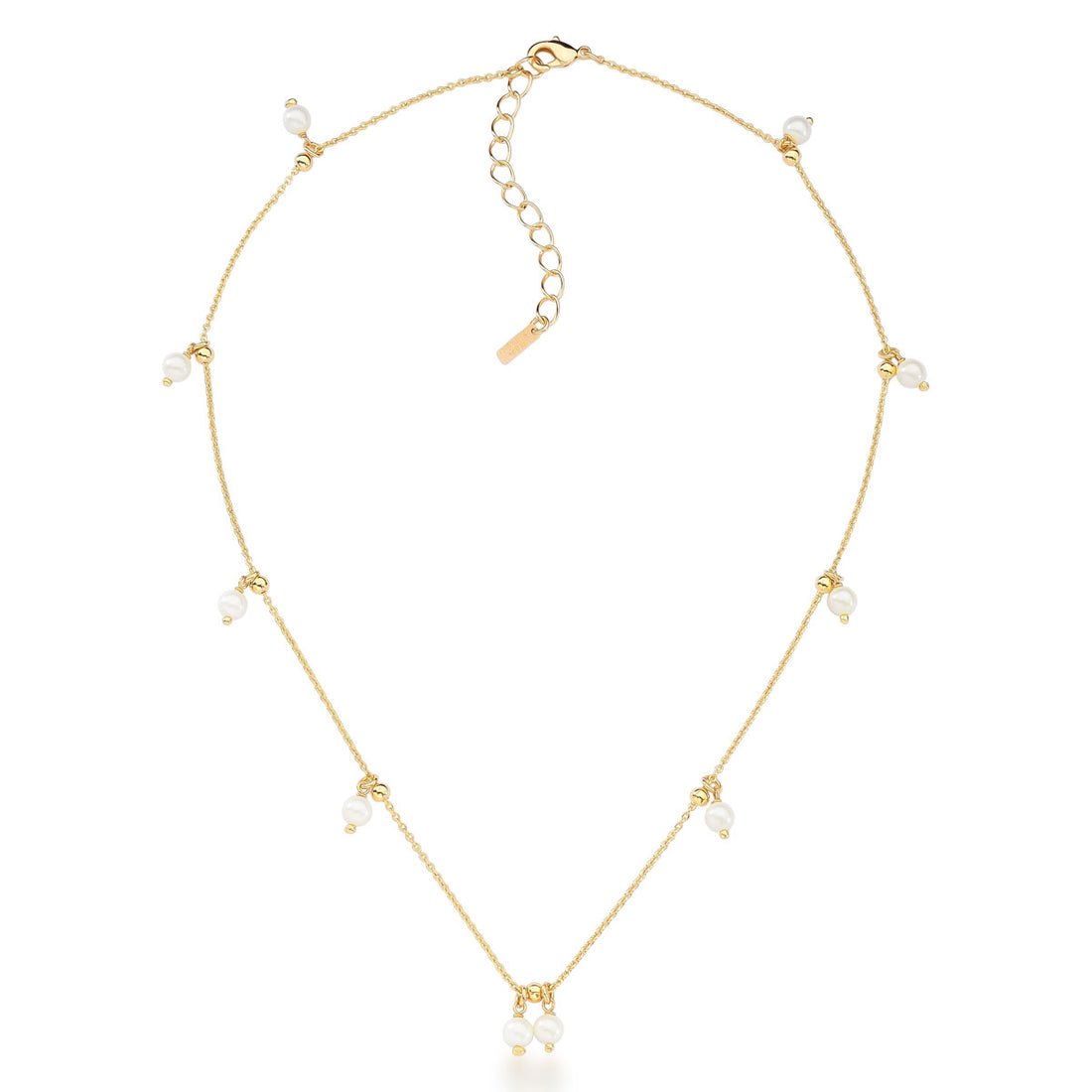 Colar Glória com Pedras Jade Banho de Ouro 18k