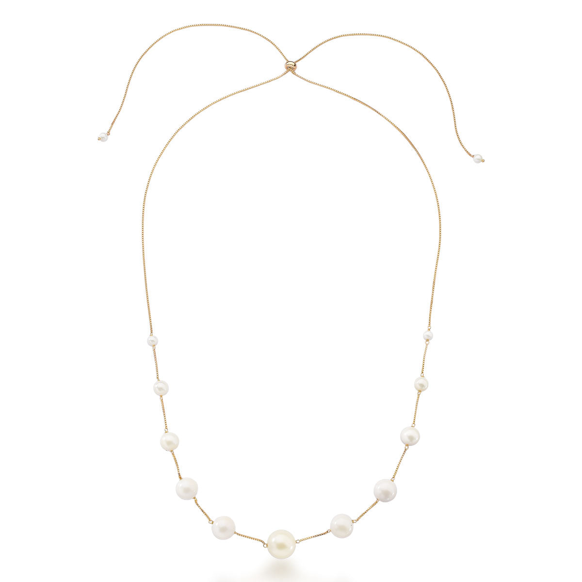 Colar Ema Longo Pérola Shell Ajustável Banho de Ouro 18k