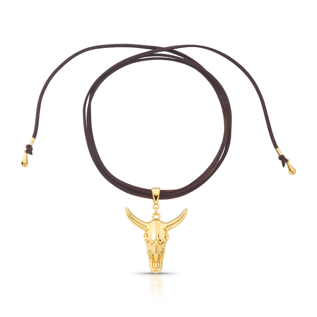 Colar Rodeio com Pingente Cabeça de Touro Banho de Ouro 18k