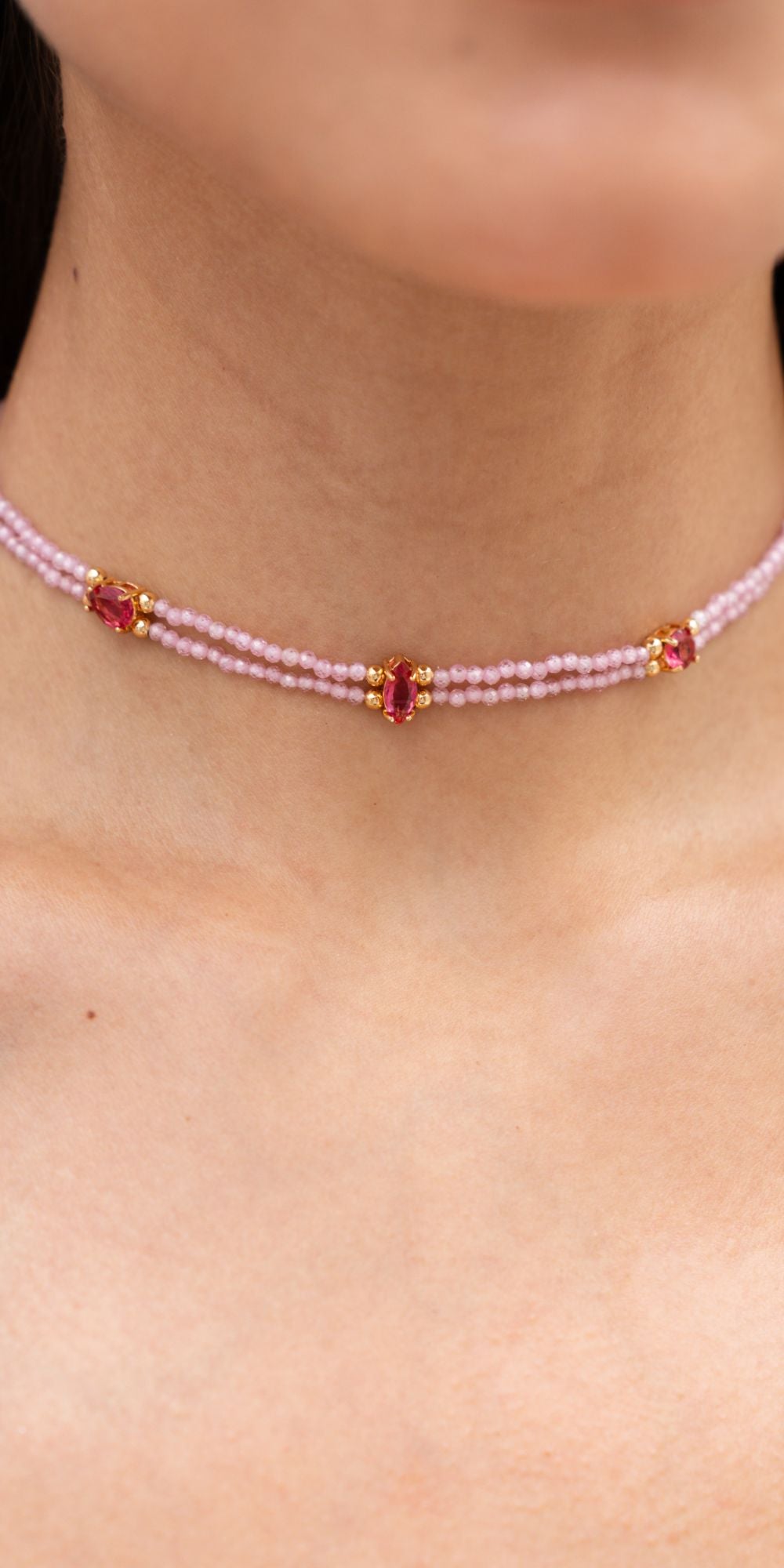 Colar Ina Choker Cravação de Zircônias Banho de Ouro 18k