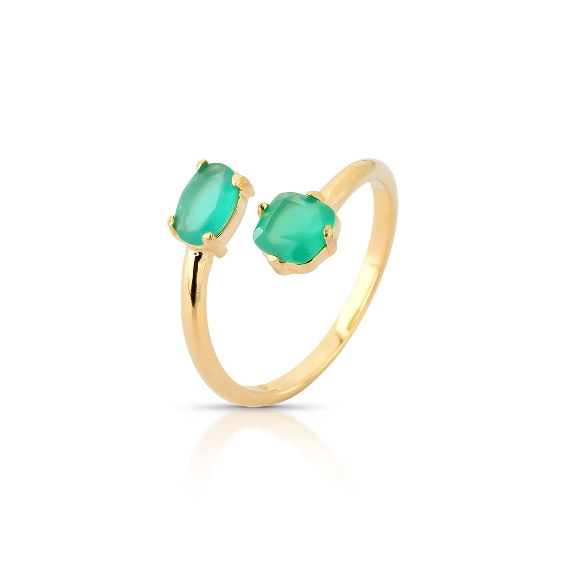 Conjunto Maya Brincos e Anel de Cristais Coloridos Banho de Ouro 18k