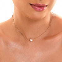 Colar Vera Curto com Pérolas de Água Doce Banho de Ouro 18k