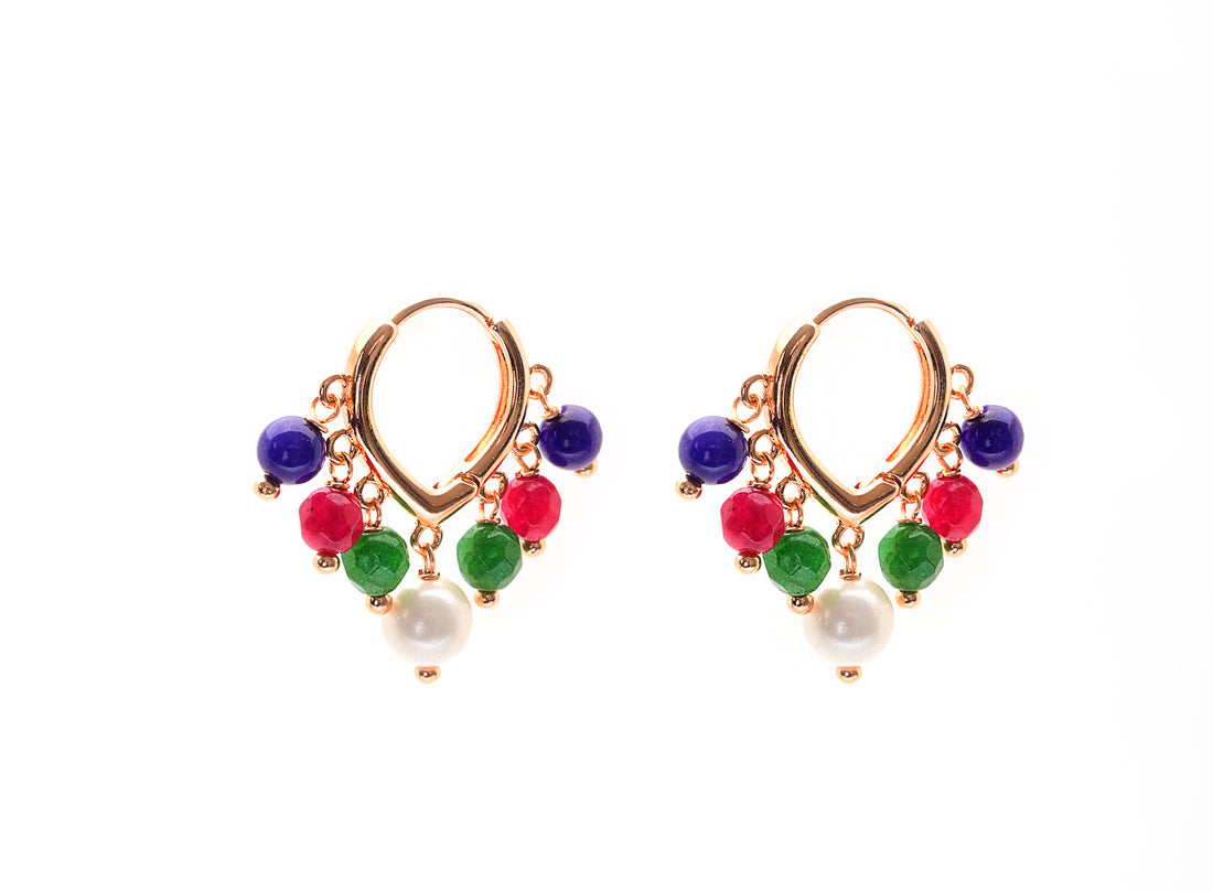 Conjunto Gisele e Colar Glória de Pérolas e Jades Banho de Ouro 18k