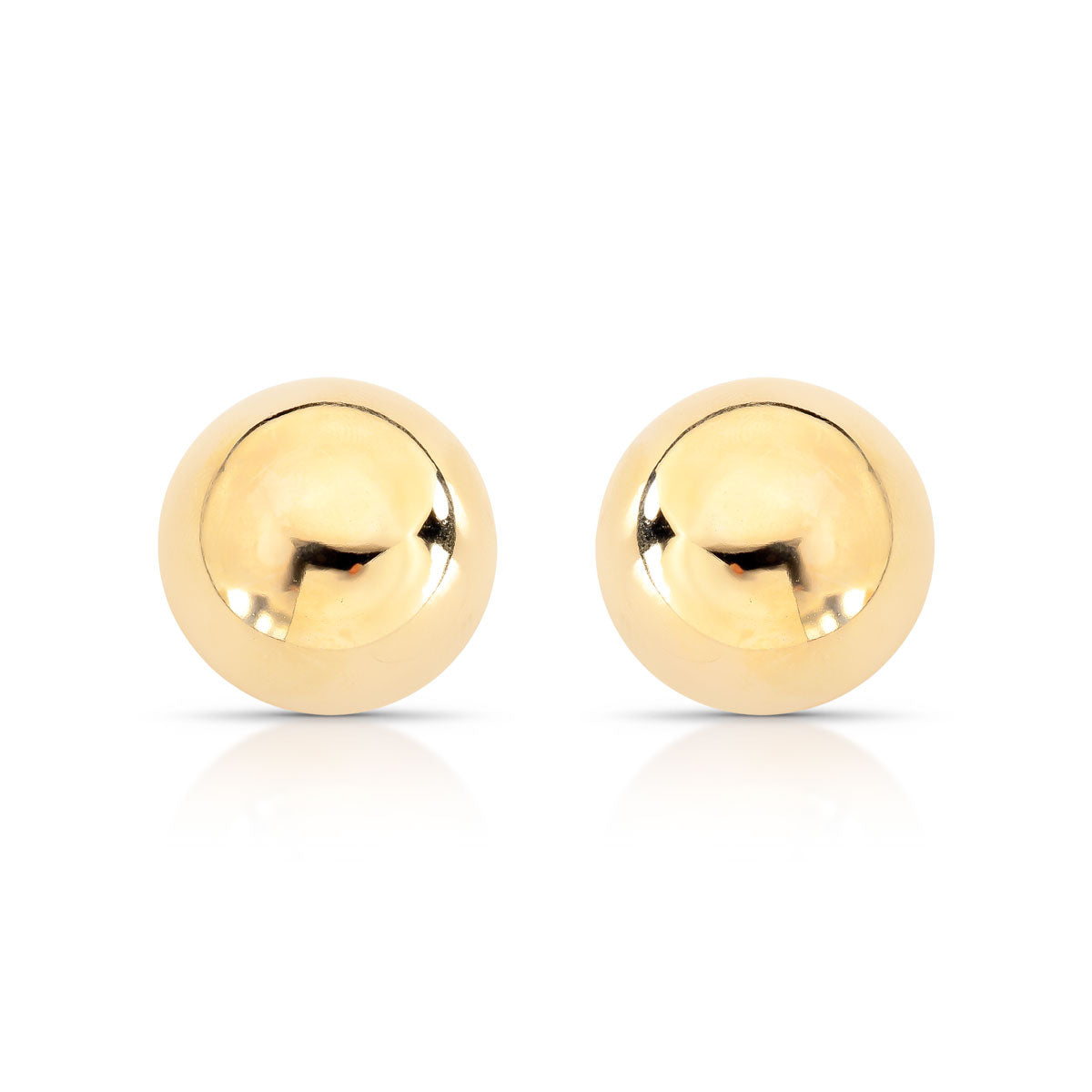 Brinco Marta Meia Bola Liso Banho de Ouro 18k
