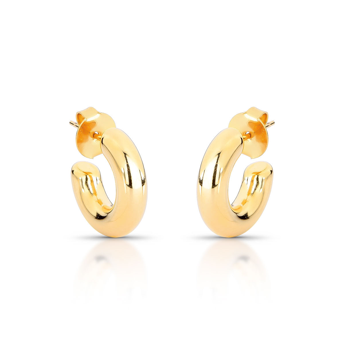 Brinco Déia de Argola Básica Banho de Ouro 18k