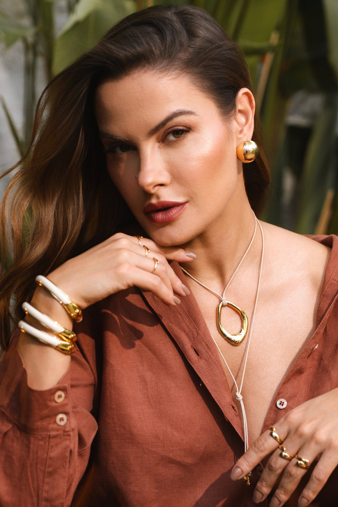 Colar Marta Longo com Pingente Liso Banho de Ouro 18k