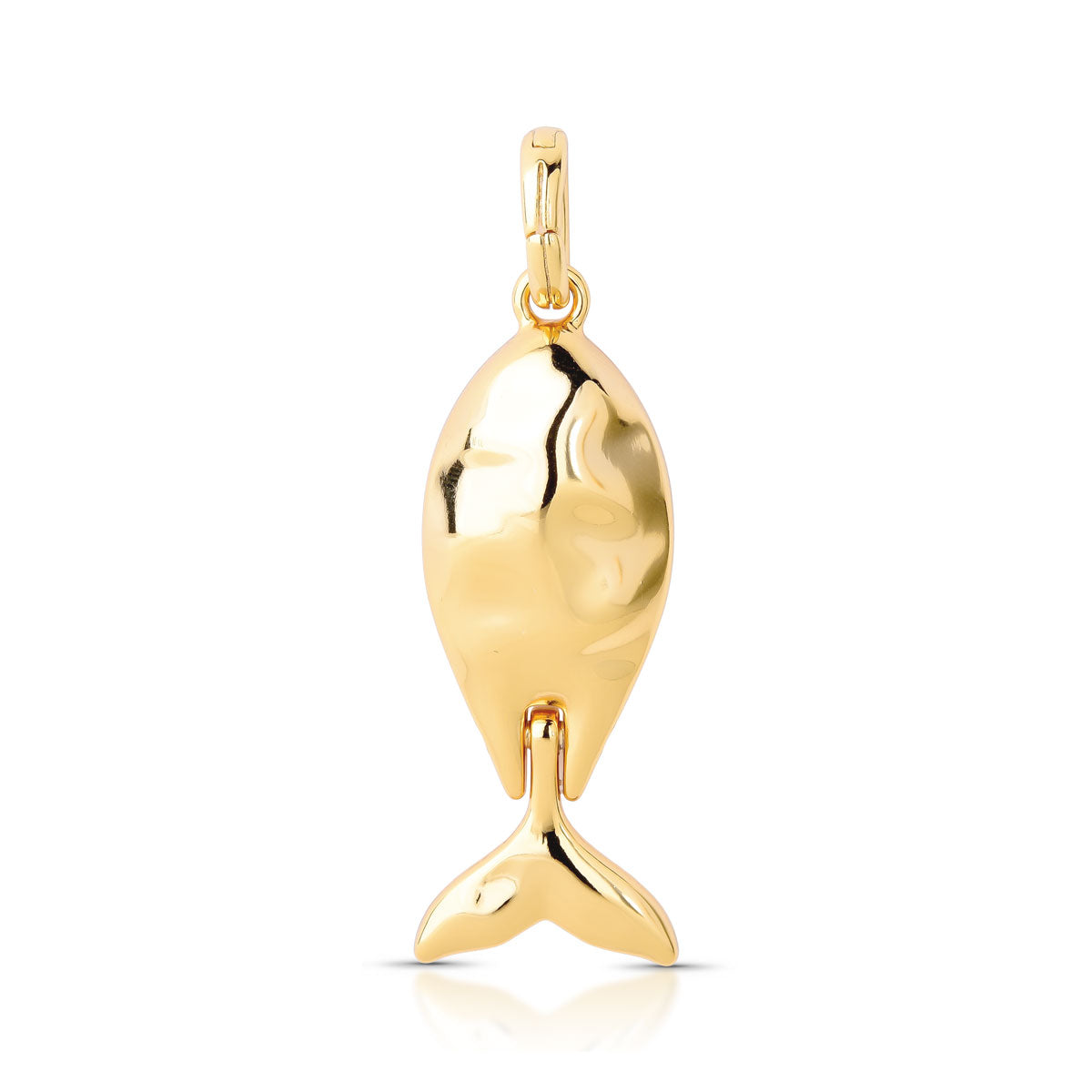 Pingente Déia Formato Peixe Banho de Ouro 18k