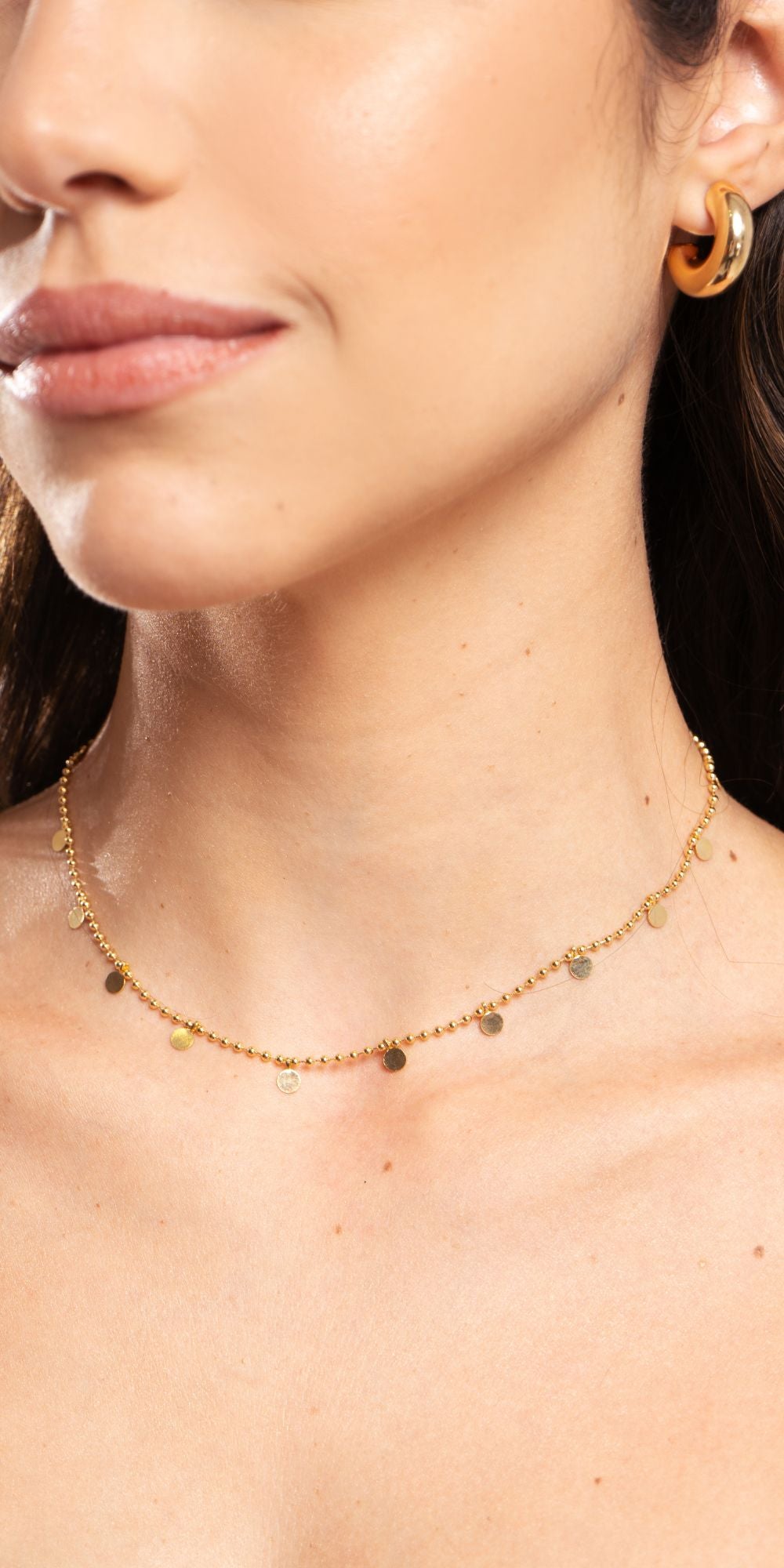 Colar Maju com Medalhinhas Banho de Ouro 18k e Ródio Branco