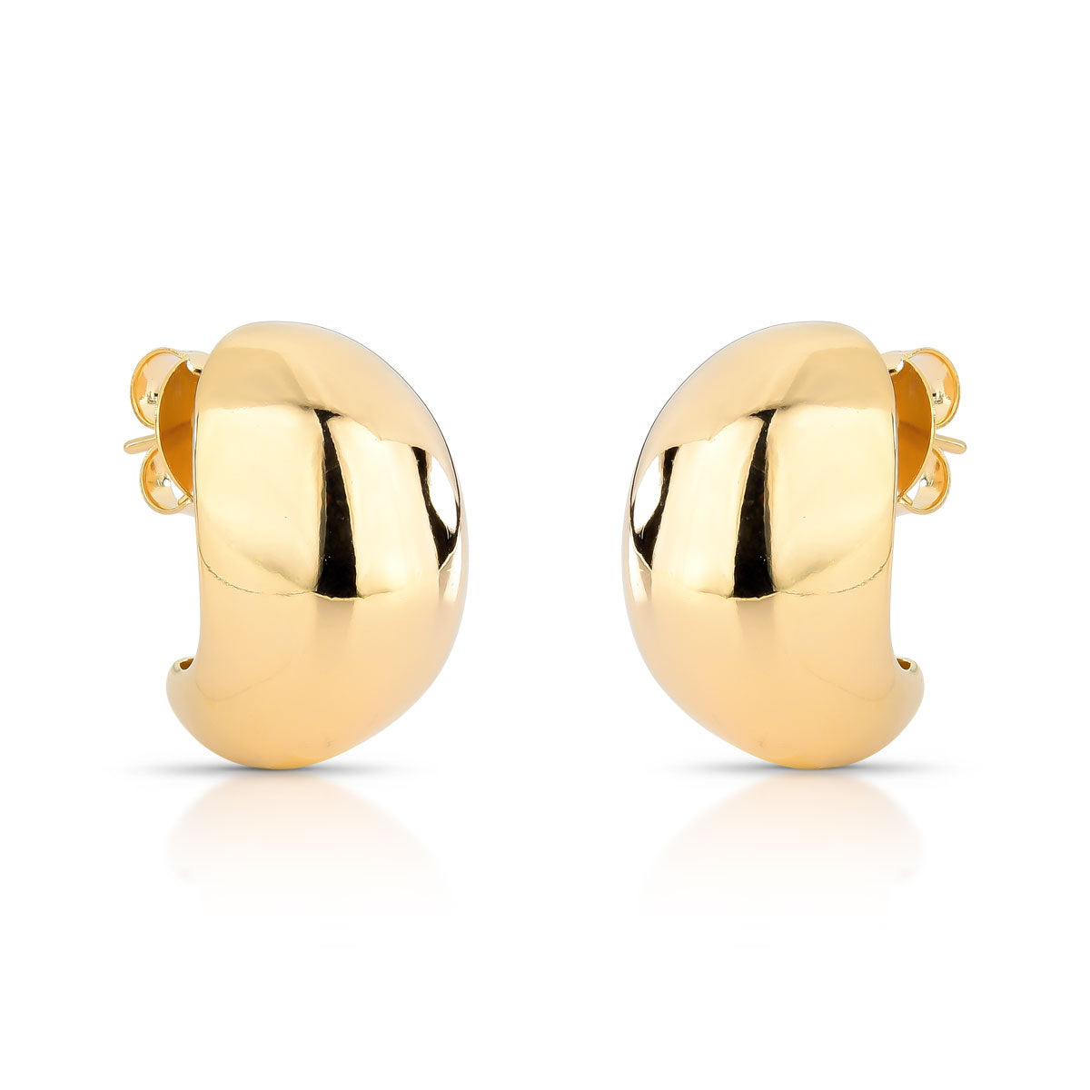 Brinco Julia de Bola Encaixe Banho de Ouro 18k