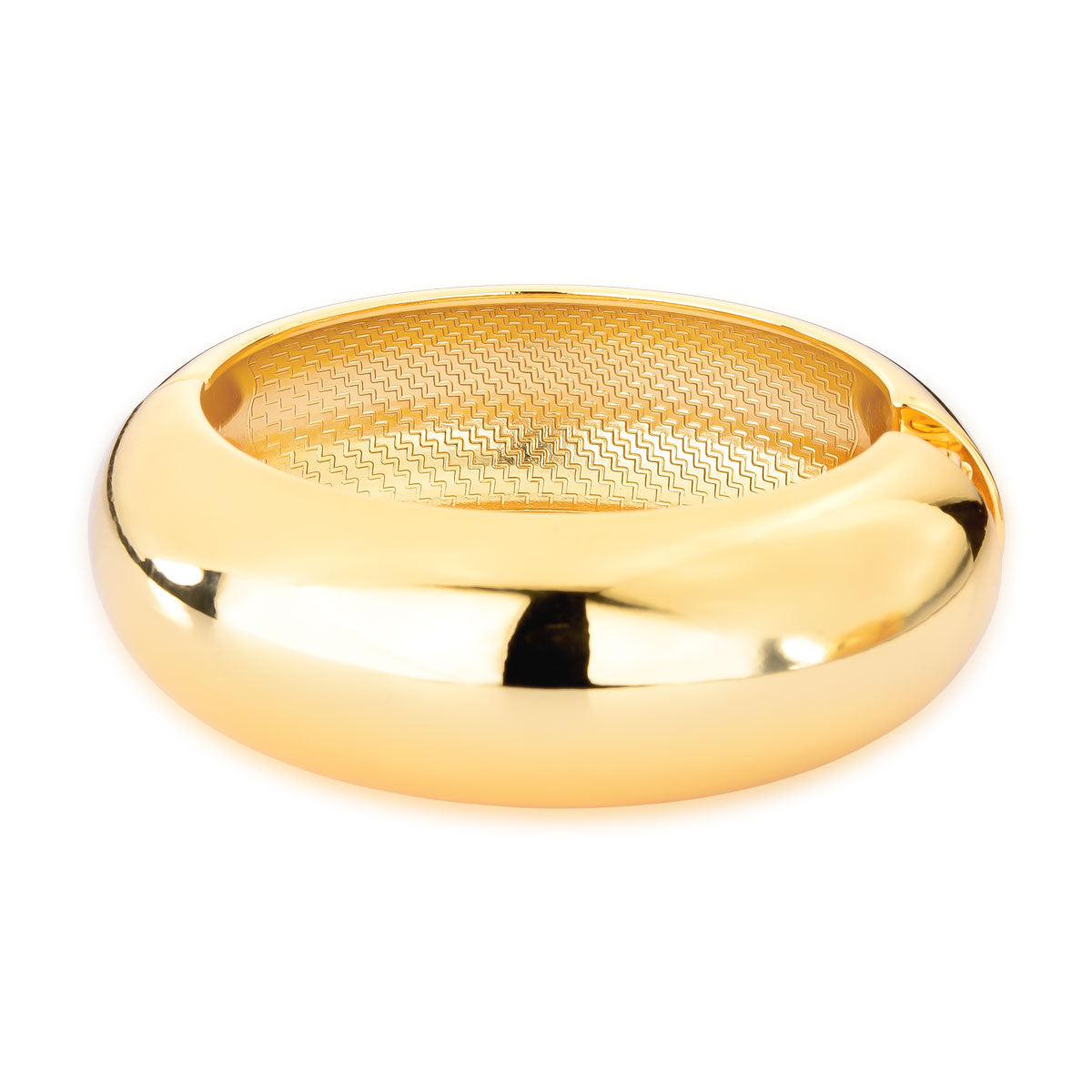 Pulseira Rô Bracelete Maxi Acabamento Polido Banho de Ouro 18k