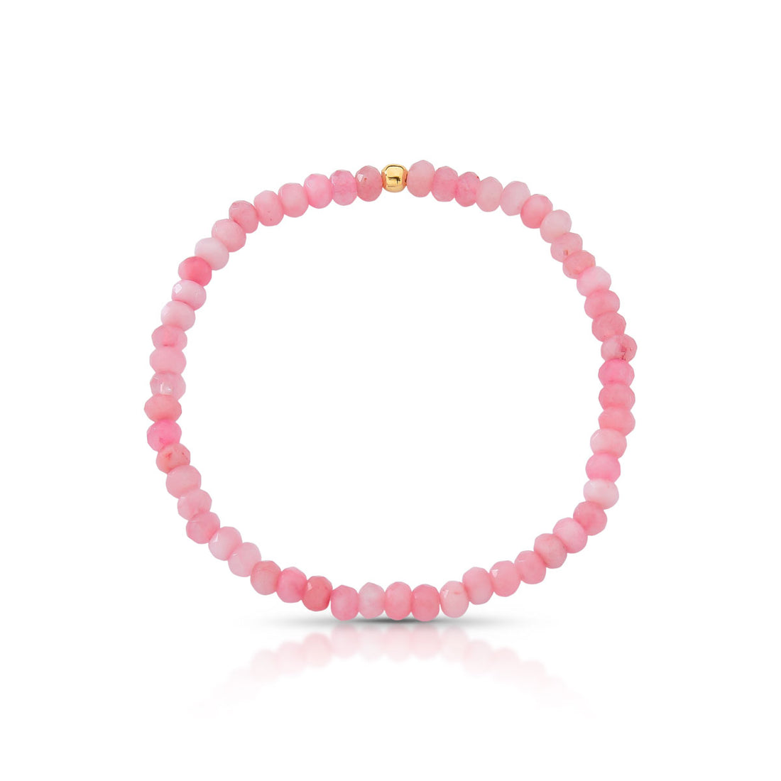 Pulseira Edna Flexível com Pedras Jade Banho de Ouro 18k